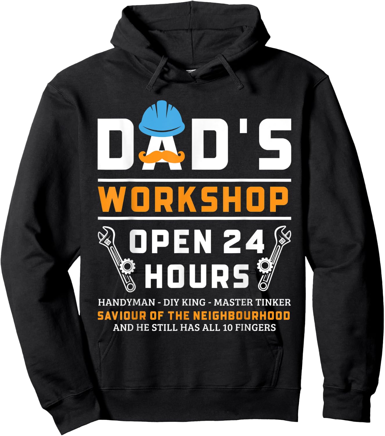 Dad's Workshop Garage Man Cave Funny Father's Day Dad Hoodie - Hoodie | Black