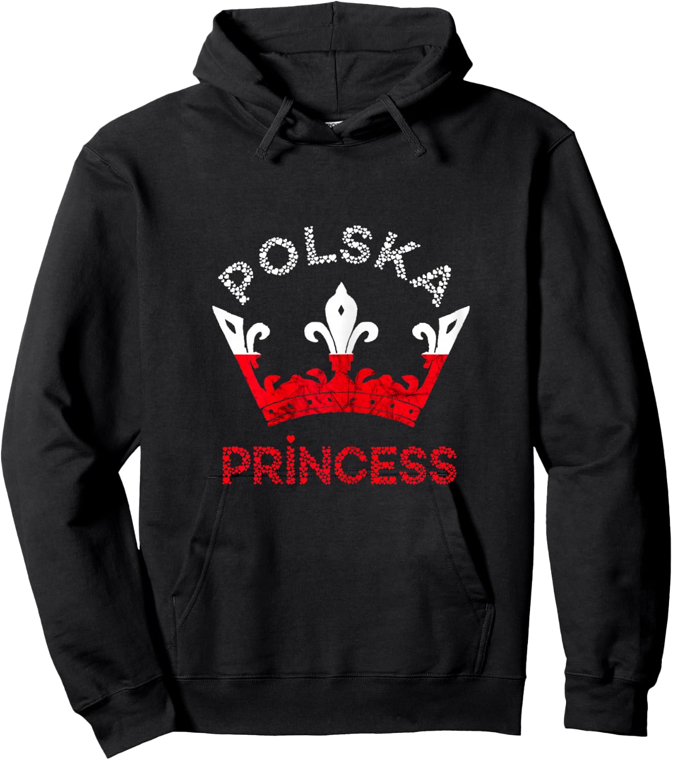 Polska Princess Crown Polish Eagle Poland Flag Polish Pride Hoodie - Hoodie | Black