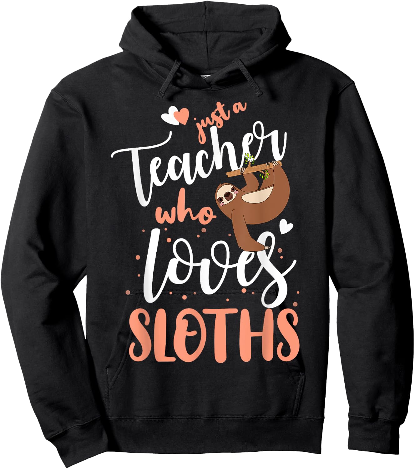 Just A Girl Who Loves Sloths Teacher Christmas Gift Hoodie - Hoodie | Black
