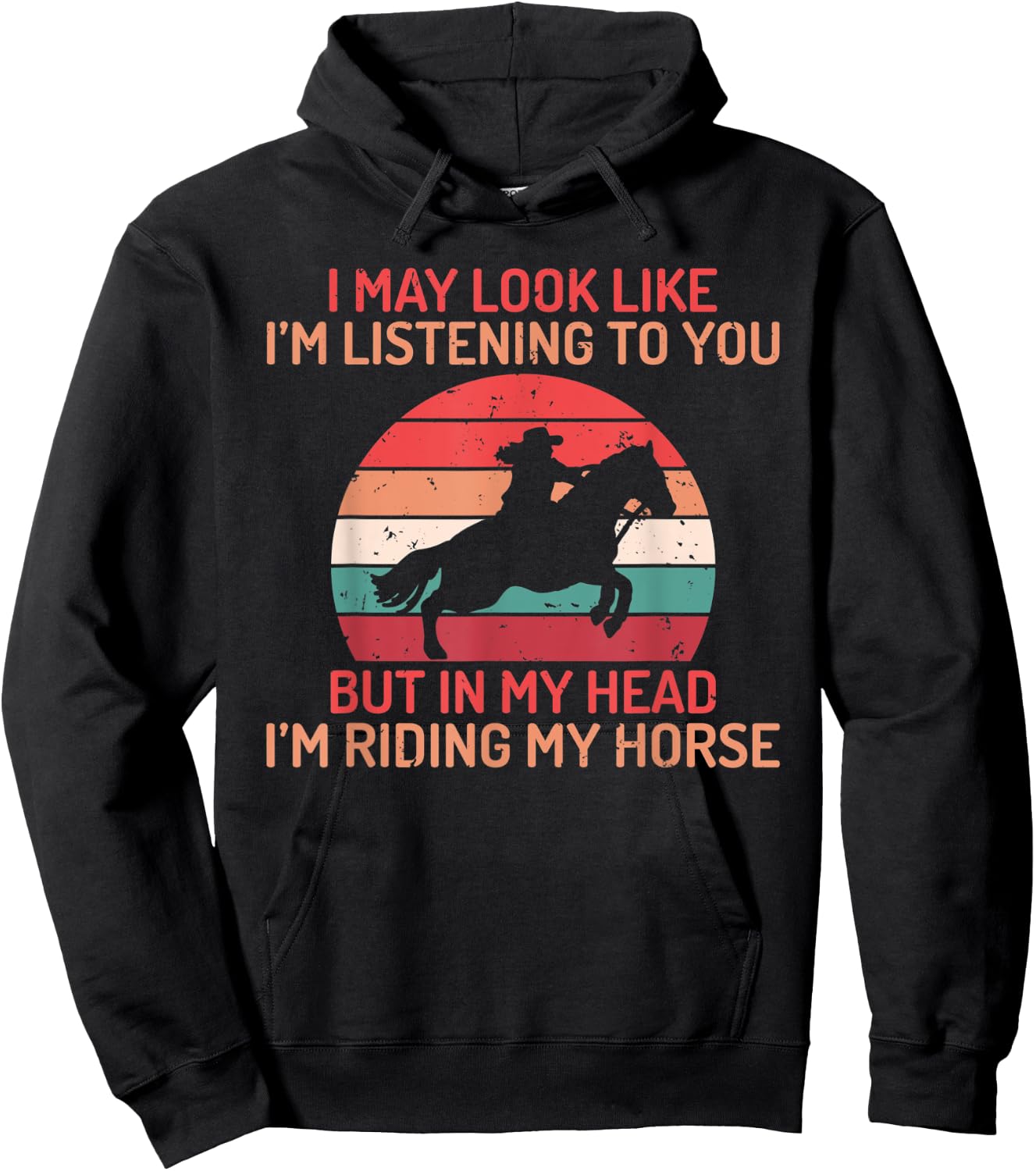 In my Head im Riding my Horse Horse Riding Hoodie - Hoodie | Black