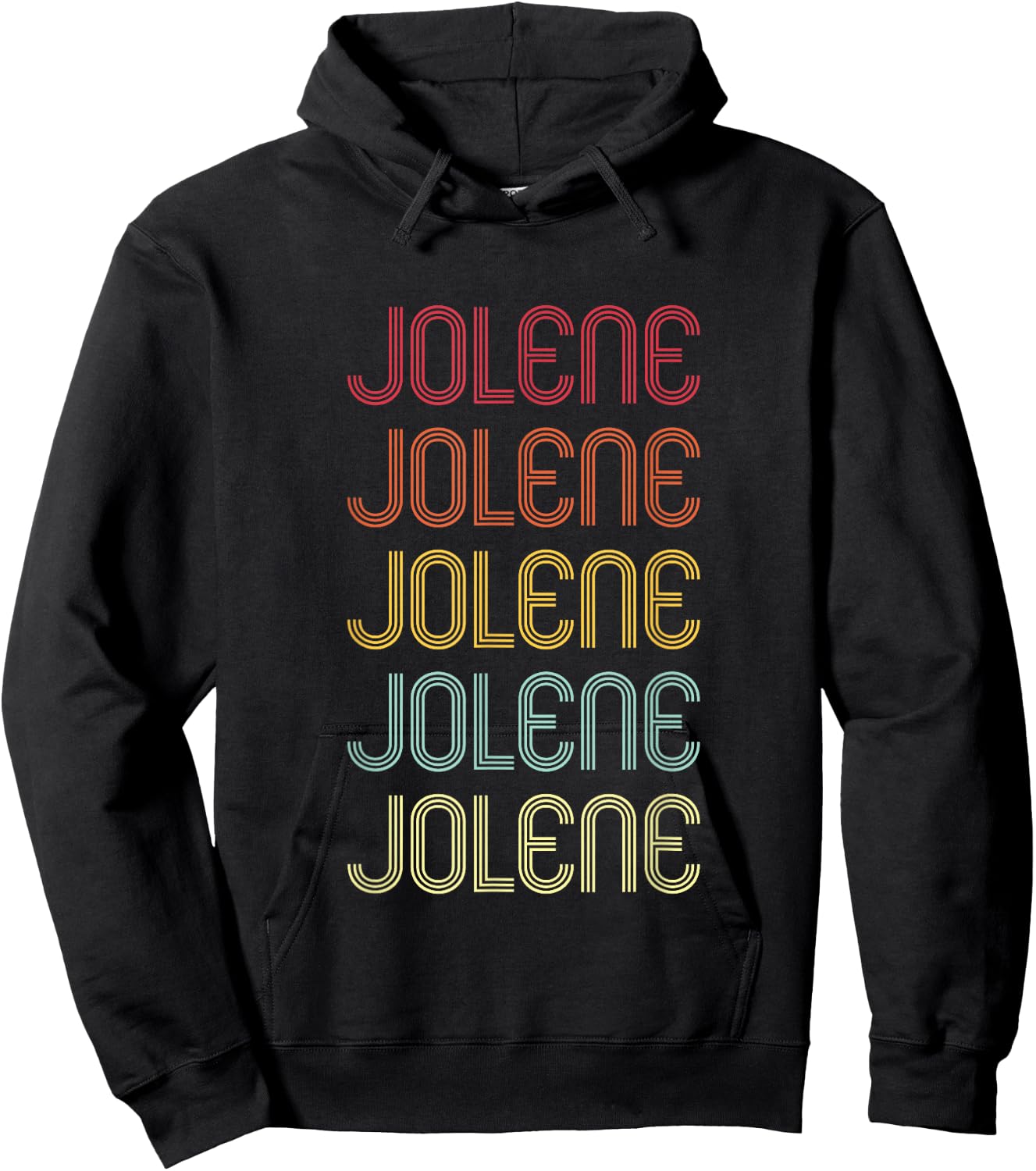 Jolene Retro Wordmark Pattern Vintage Personalized 70s Hoodie - Hoodie | Black