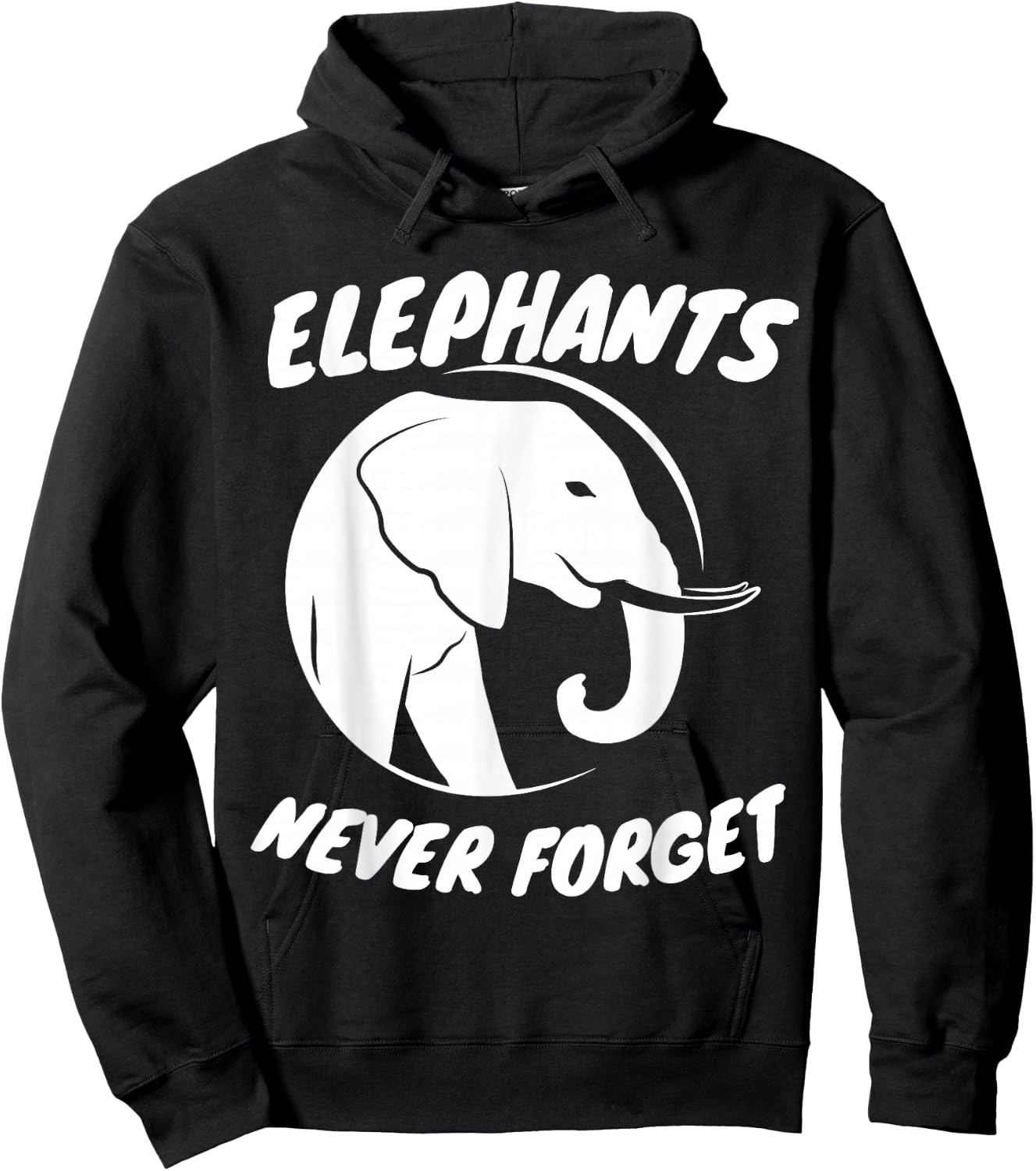 Cool Elephants Never Forget Elephant Silhouette Retro Hoodie - Hoodie | Black