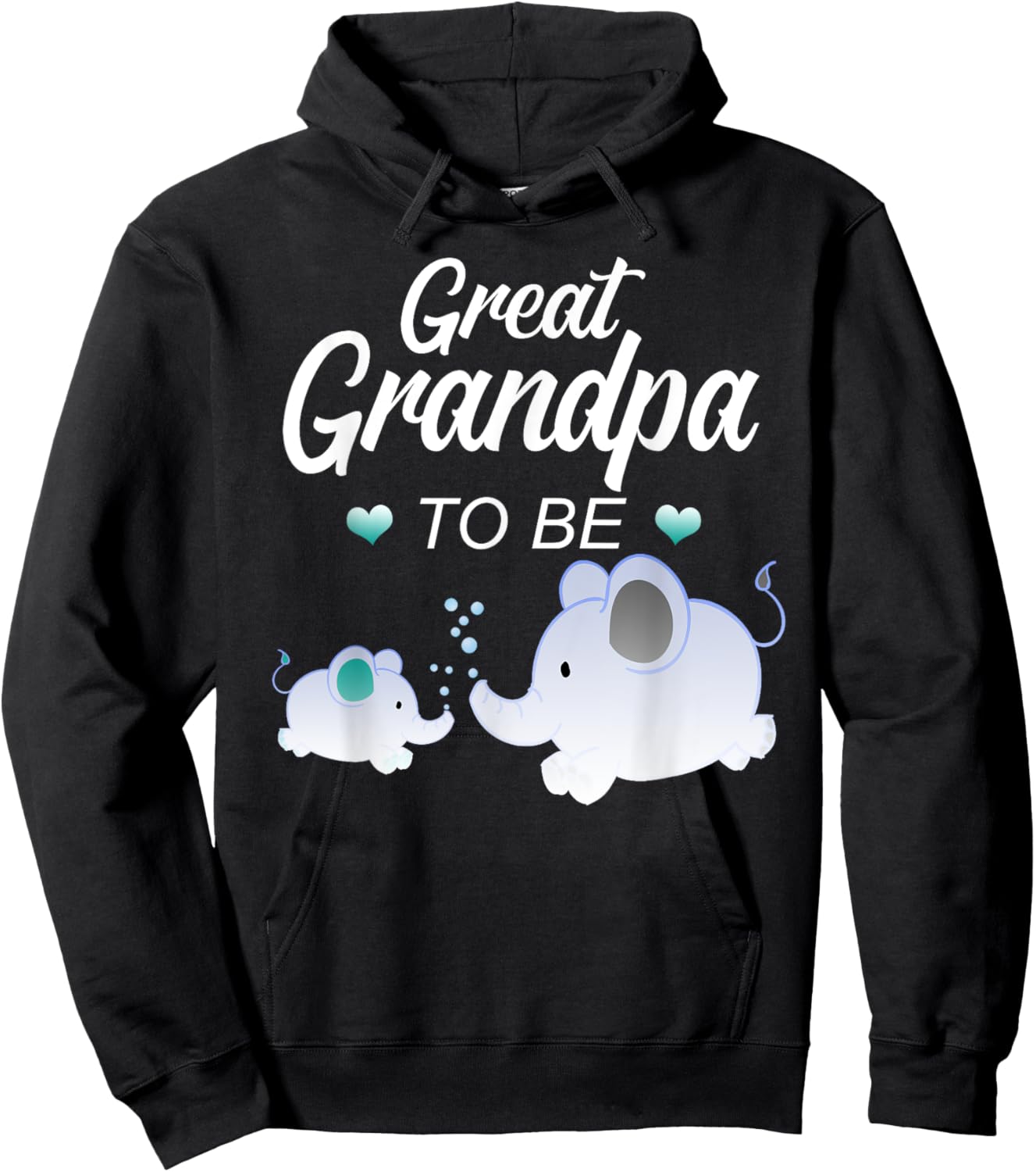 Great Grandpa to Be Elephant Baby Shower for Boy Hoodie - Hoodie | Black