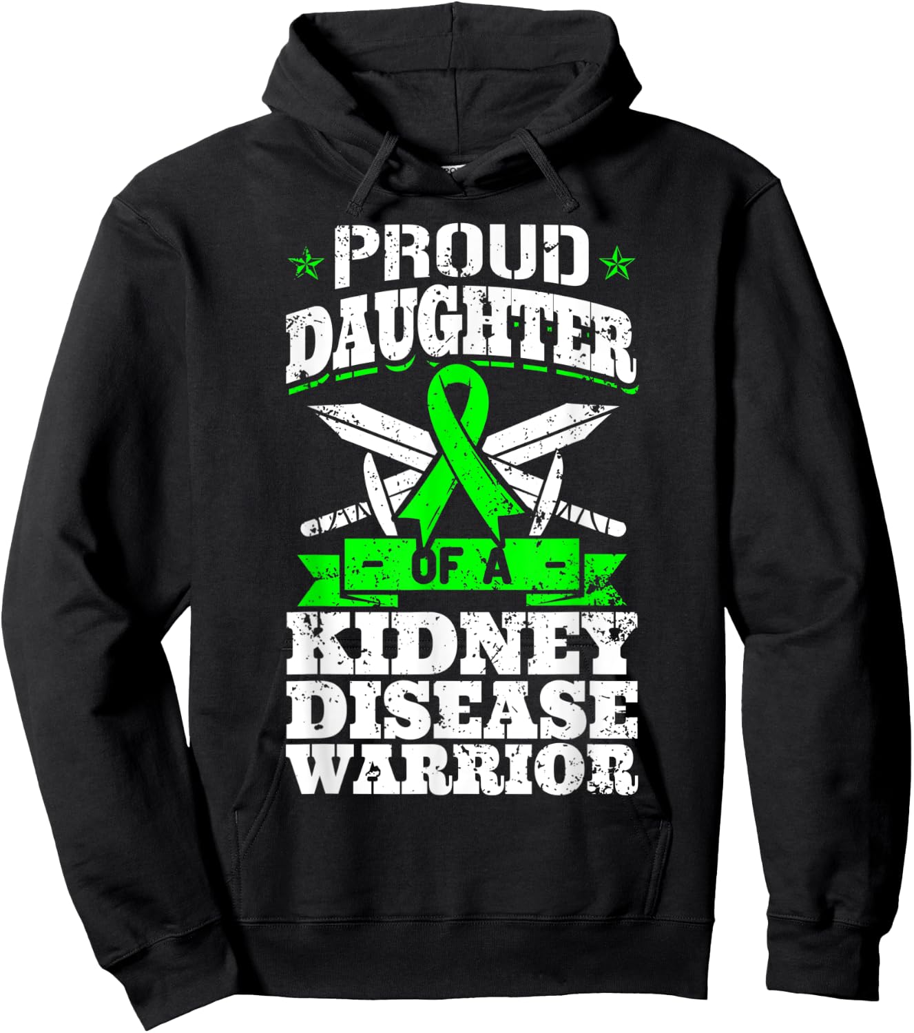 Proud Daughter Of A Kidney Disease Warrior CKD Awareness Hoodie - Hoodie | Black