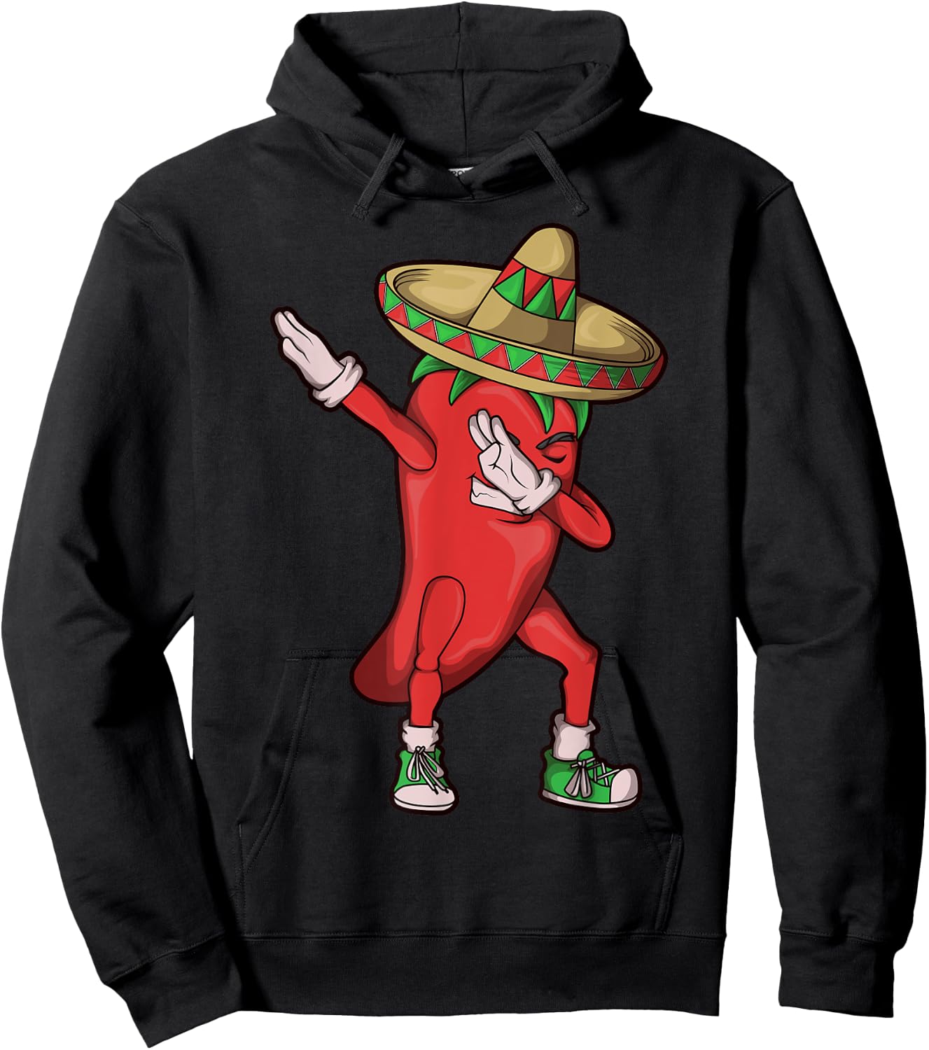 Chili Dabbing Shirt Hot Pepper Sombrero Cinco de Mayo Gift Hoodie - Hoodie | Black