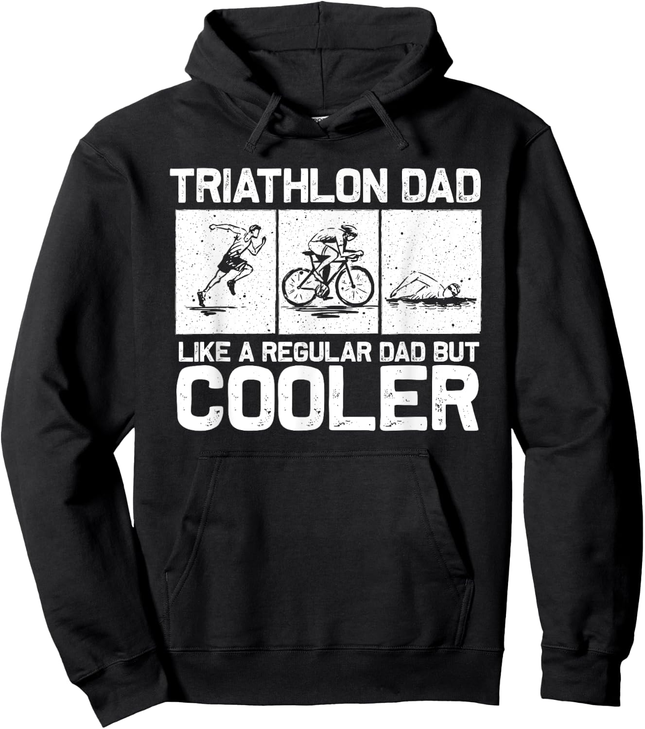 Funny Triathlon Design Dad Swim Bike Run Triathletes Hoodie - Hoodie | Black