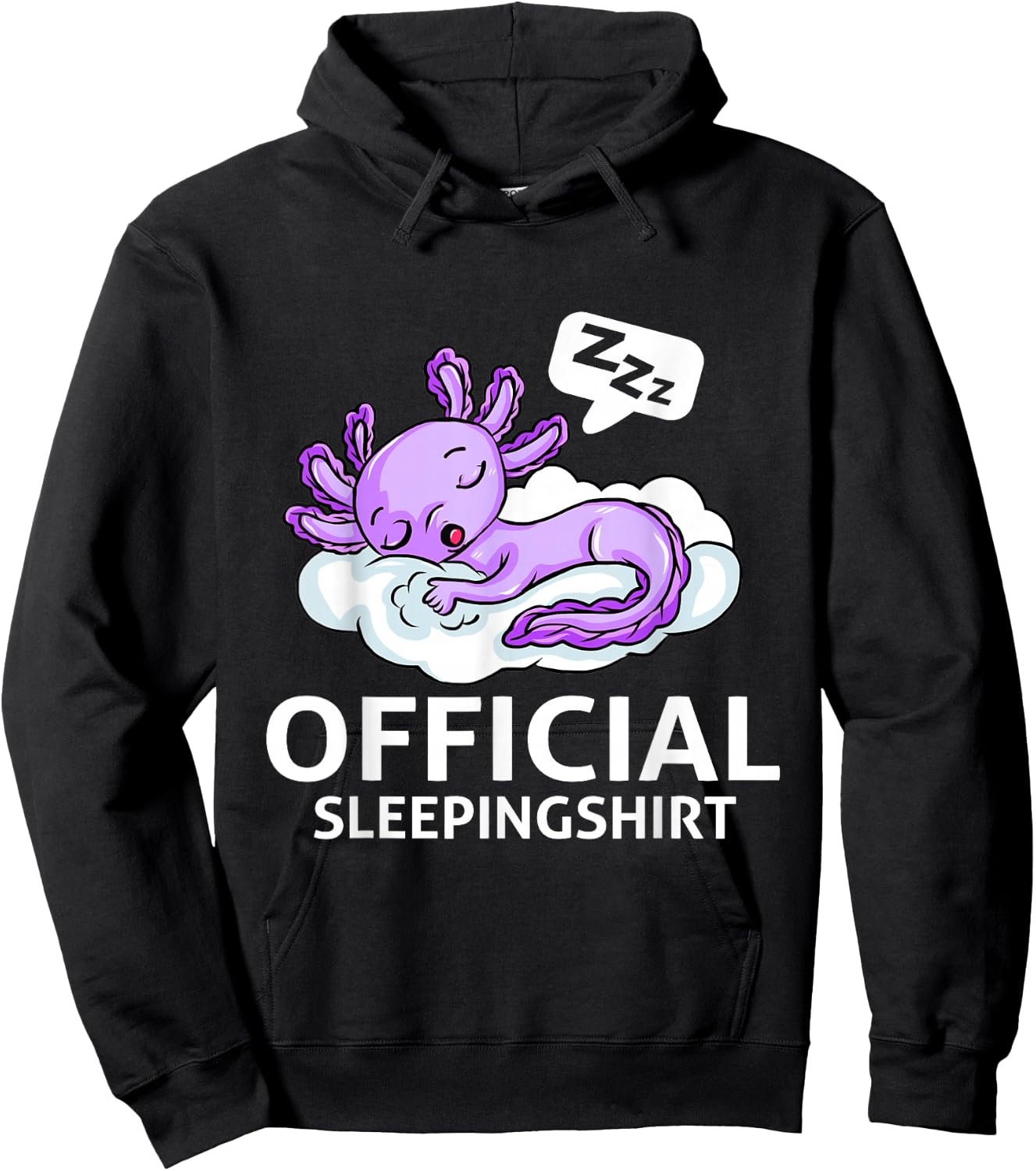 Axolotl Official Sleepingoutfit Pyjamas Ambhibie Hoodie - Hoodie | Black