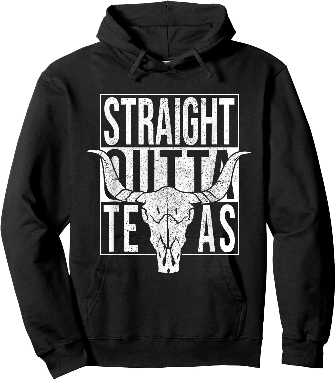 Straight Outta Texas Longhorn Cowboy and Rodeo Hoodie - Hoodie | Black