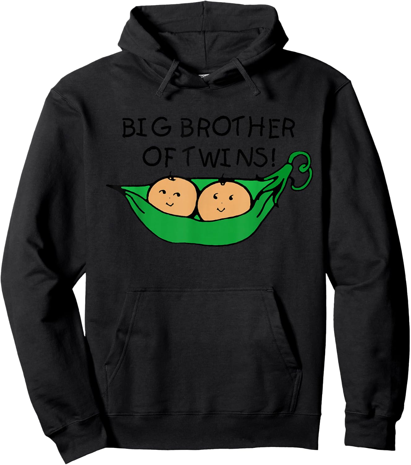 Big Brother of Twins Two Peas in a Pod Hoodie - Hoodie | Black