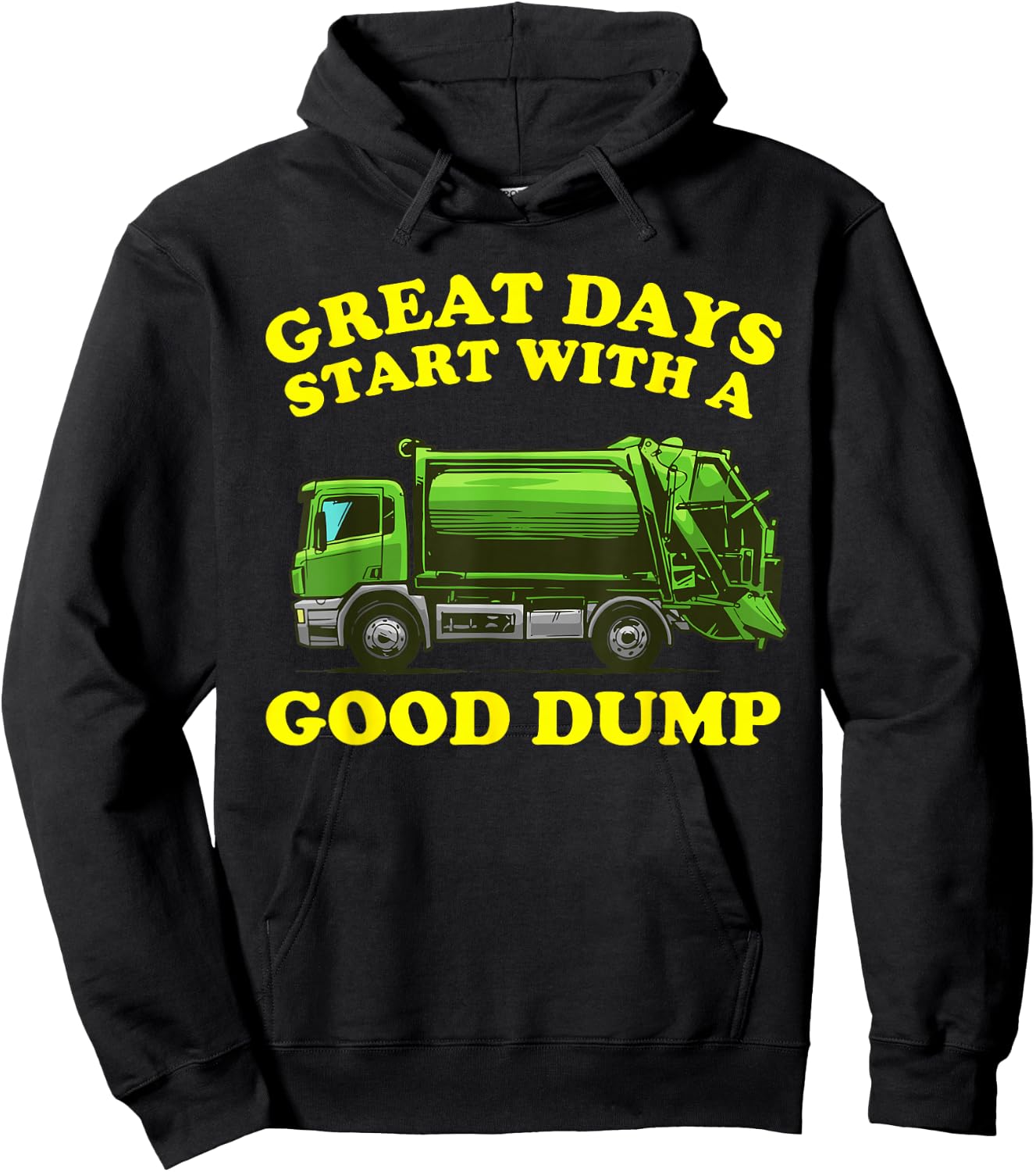 Funny Garbage Truck Design Kids Men Women Dump Trash Trucks Hoodie - Hoodie | Black