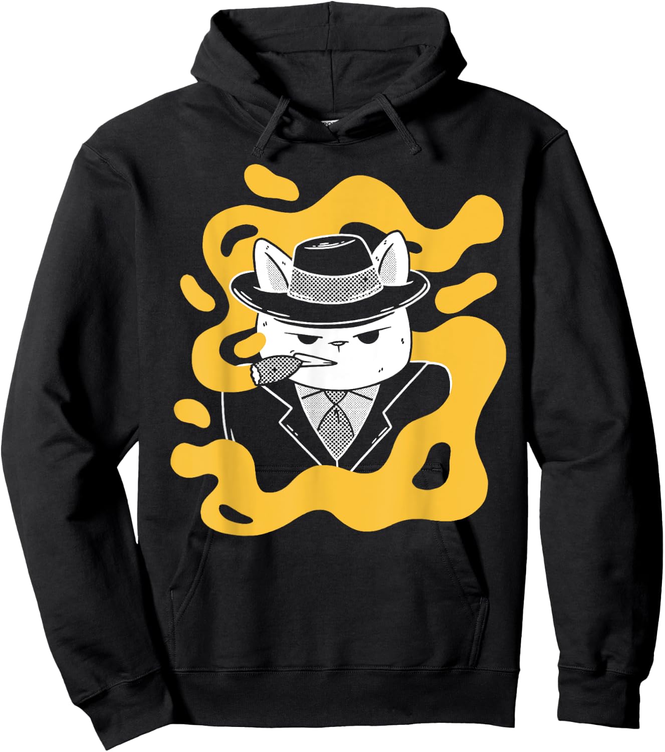 Cool Retro Style Gangster Mob Boss Cat Cigar Business Design Hoodie - Hoodie | Black