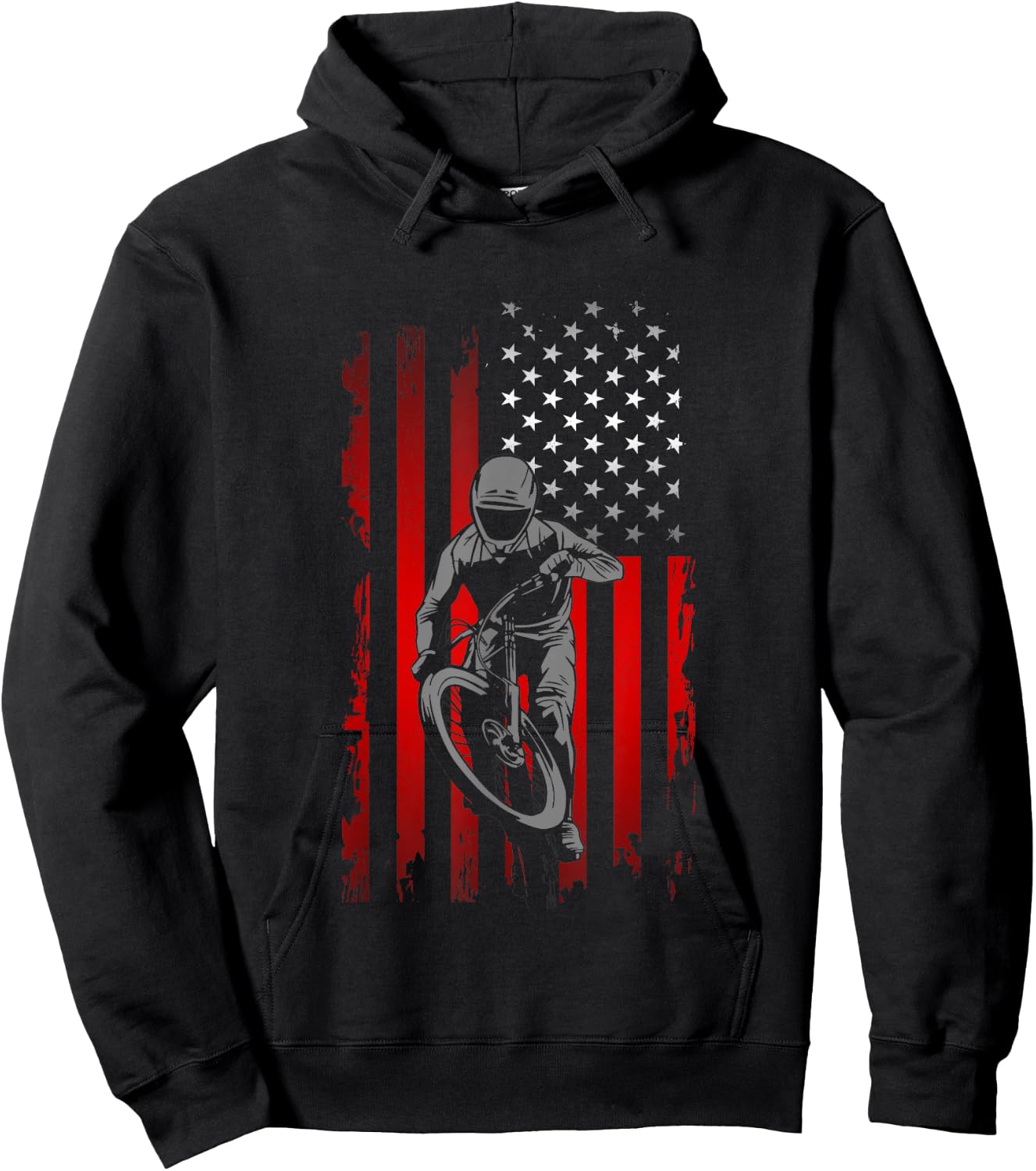 American Flag MTB Mountain Bike Hoodie - Hoodie | Black