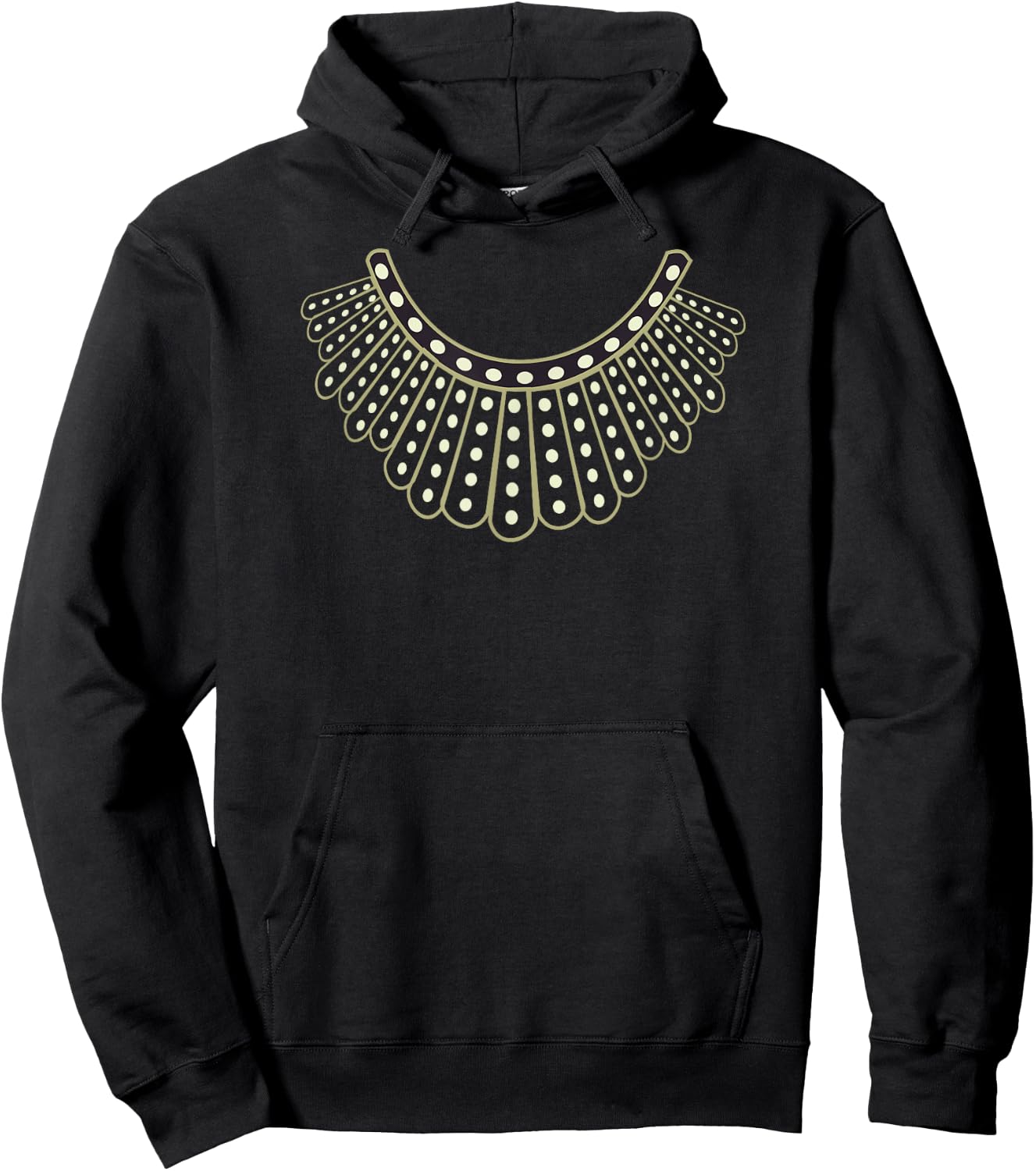 Notorious feminist gift fight for justice RBG Ruth Bader Ginsburg Dissent Collar pattern Black Hoodie - Hoodie | Black