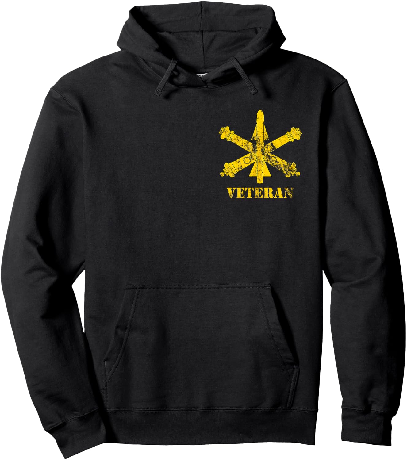 Air Defense Artillery (ADA) Veteran - US Army Vintage Look Hoodie - Hoodie | Black