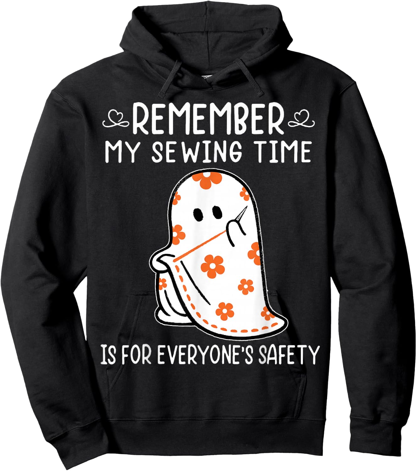 Halloween Costume Sewing Boo Ghost Funny Sewing Lovers Women Hoodie - Hoodie | Black