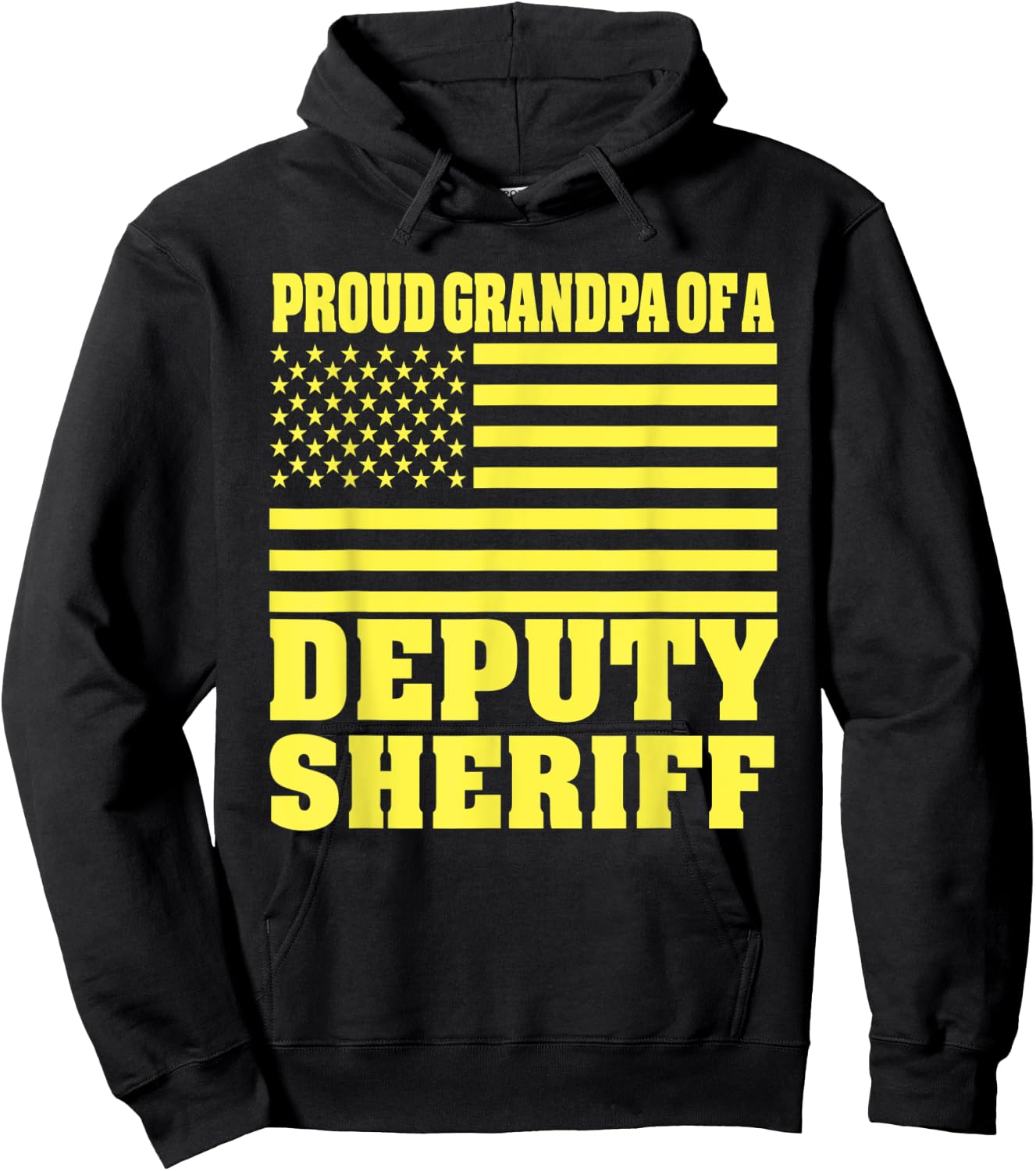 Proud Grandpa Of A Deputy Sheriff American Flag Men Hoodie - Hoodie | Black