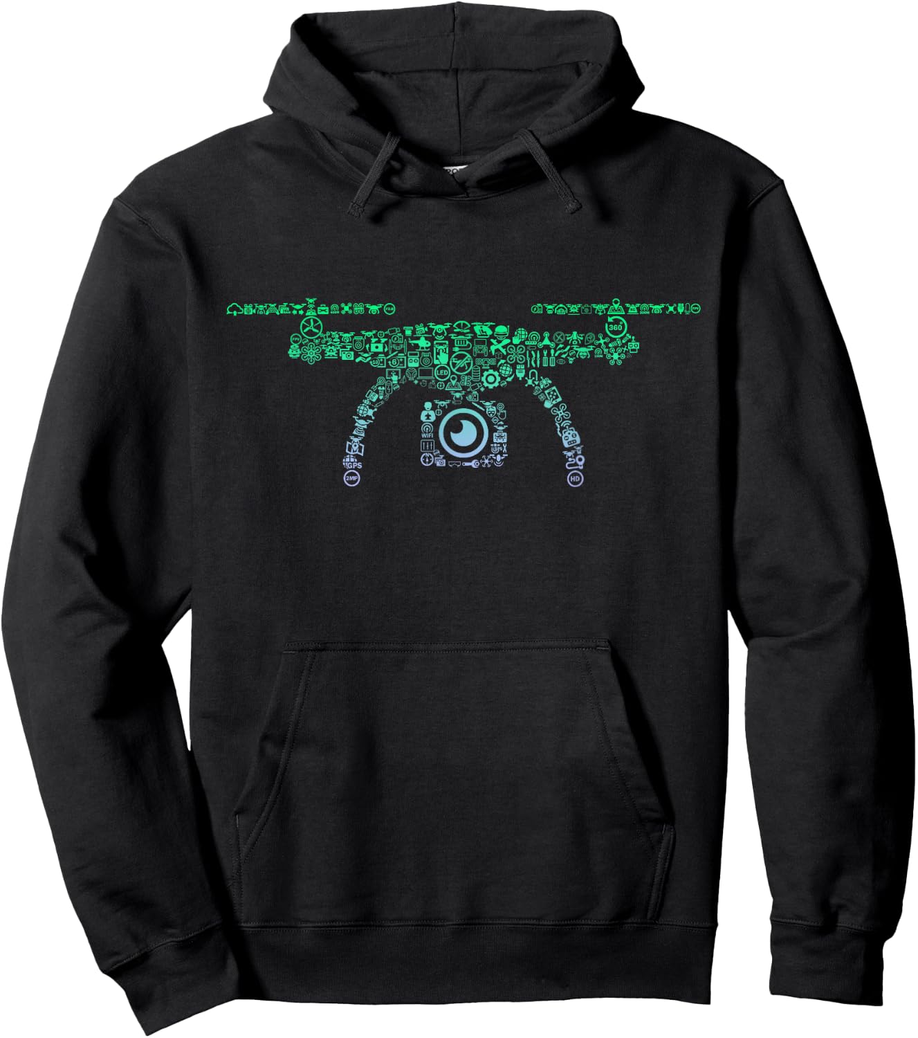 Drone Icon for Drone Pilot | Operator Boys Quadcopter Hoodie - Hoodie | Black