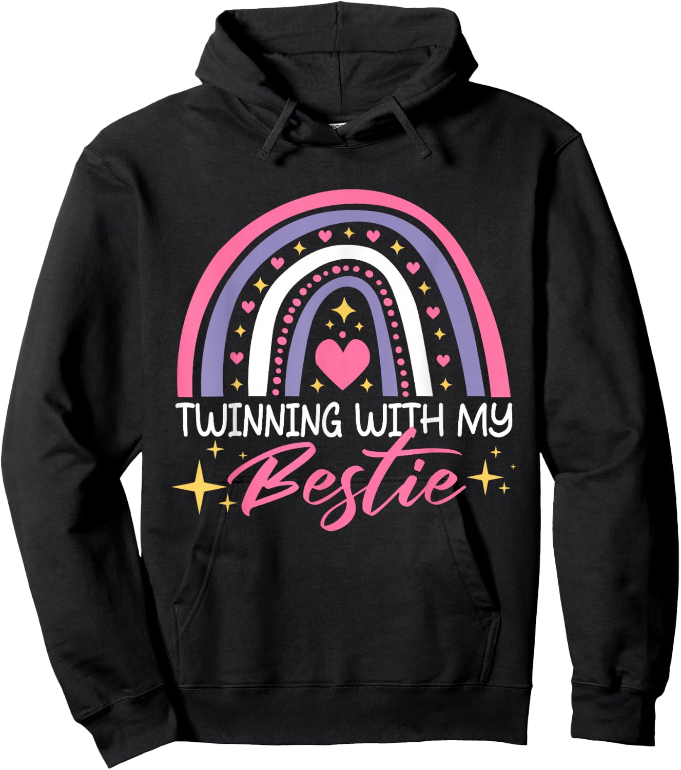 Matching Twin Spirit Week Twinning With My Bestie Rainbow Hoodie - Hoodie | Black