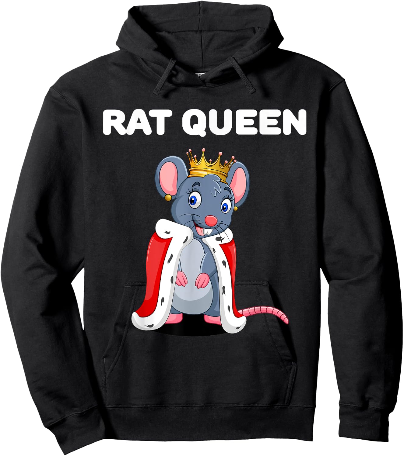 Rat Queen | Girls Rat | Rat Hoodie - Hoodie | Black