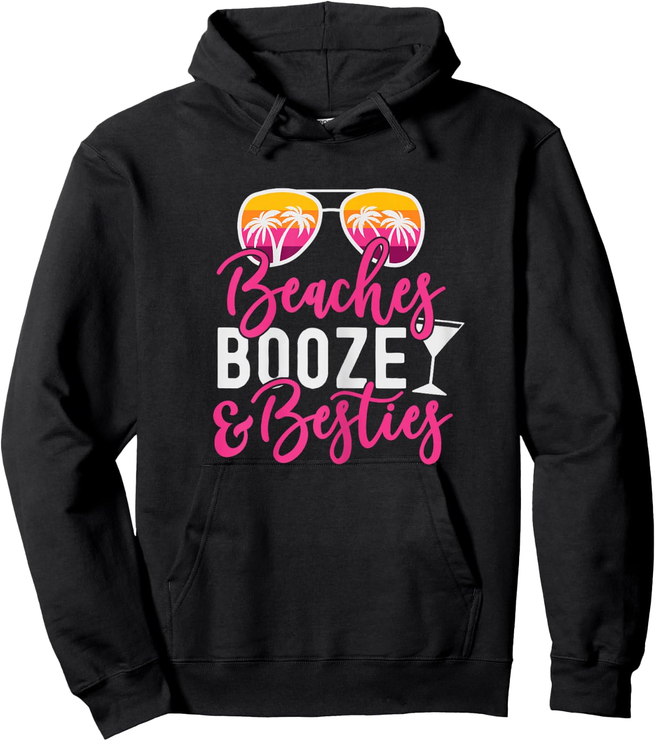 Girls Trip Girls Weekend Friends Beaches Booze & Besties Hoodie - Hoodie | Black