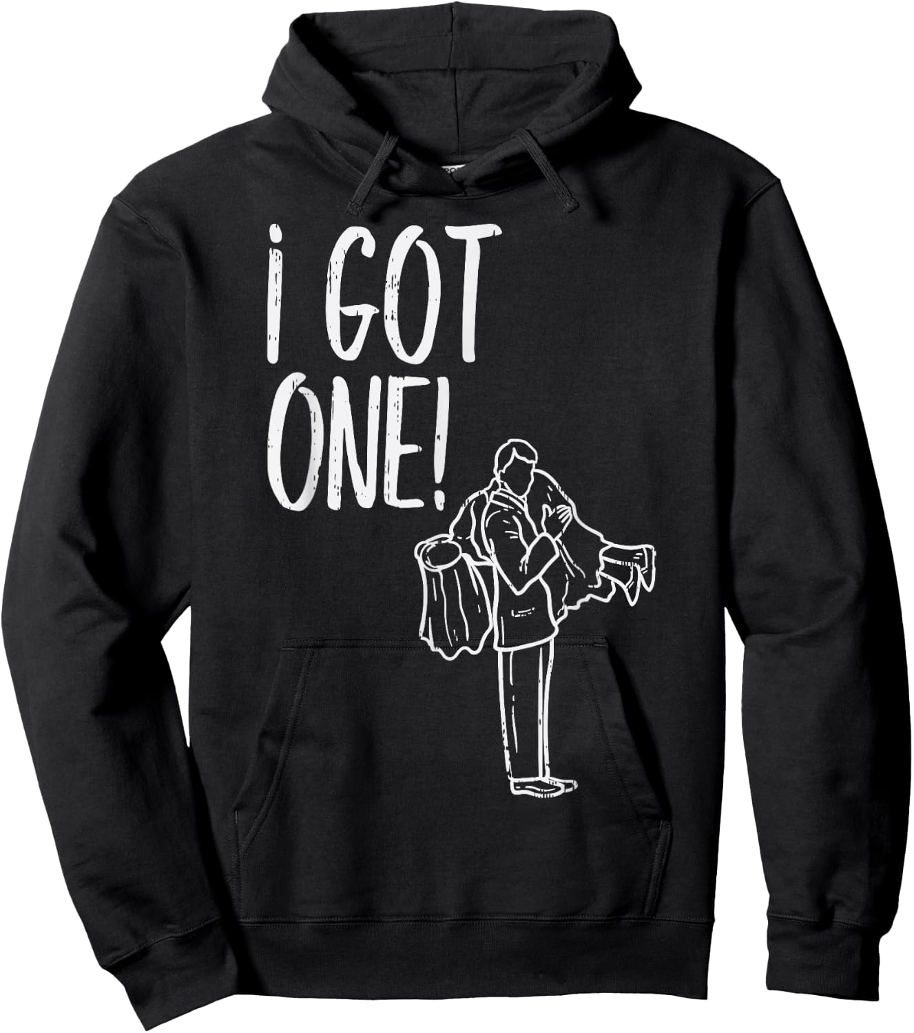 I Got One Groom Carrying Bride Bachelors Party Men Gift Hoodie - Hoodie | Black