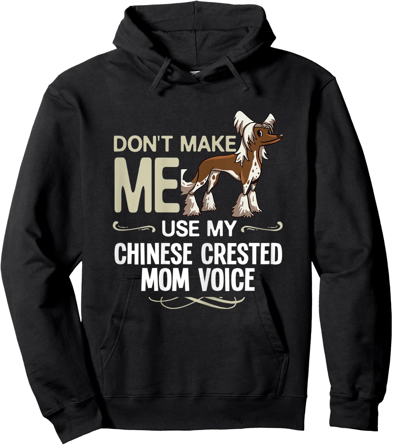 Chinese Crested Powderpuff Dog Gift Puppies Owner Lover Women Kids Hoodie - Hoodie | Black