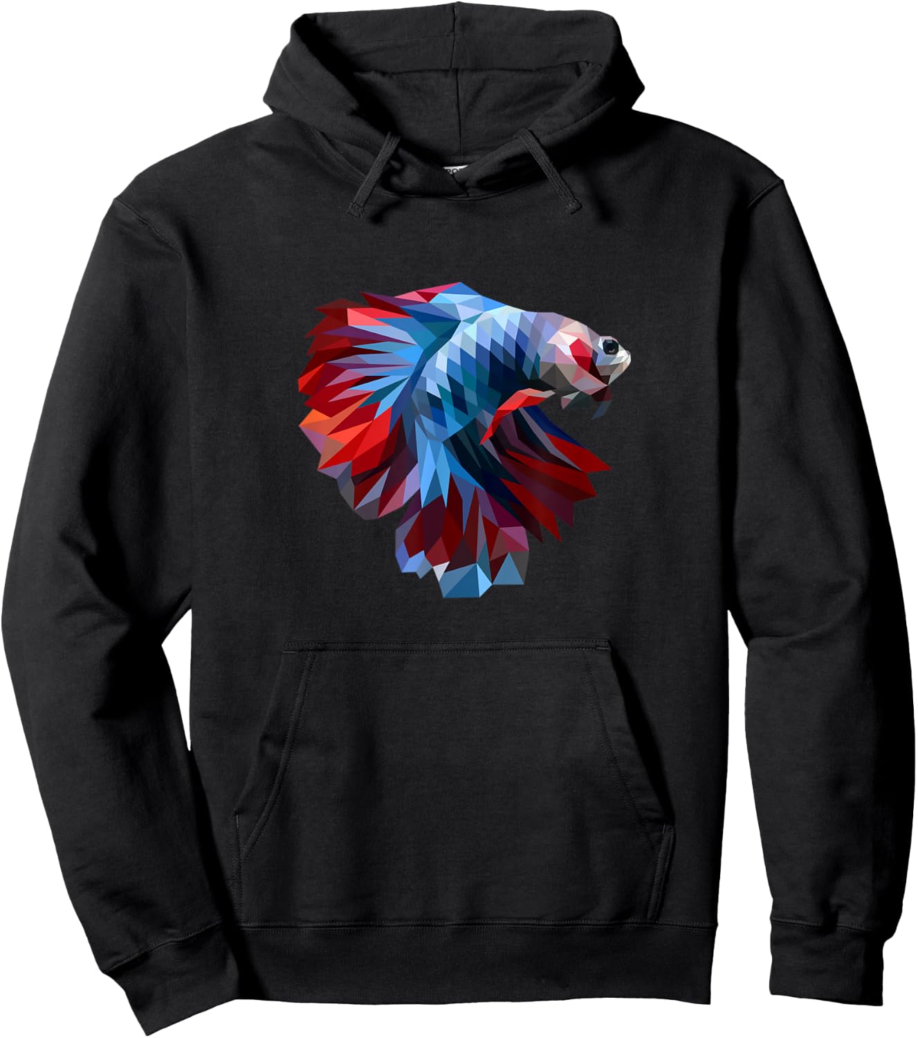 Colorful Geometric Betta Fish, Dad Mom Boy Girl Birth-day Hoodie - Hoodie | Black
