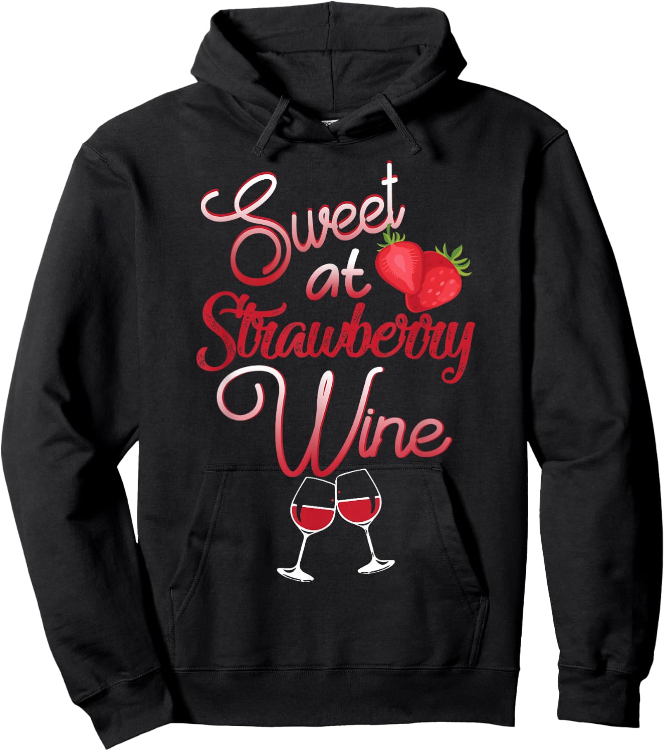 Sweet As Strawberry Wine - Wine Drinker Country Music Hoodie - Hoodie | Black