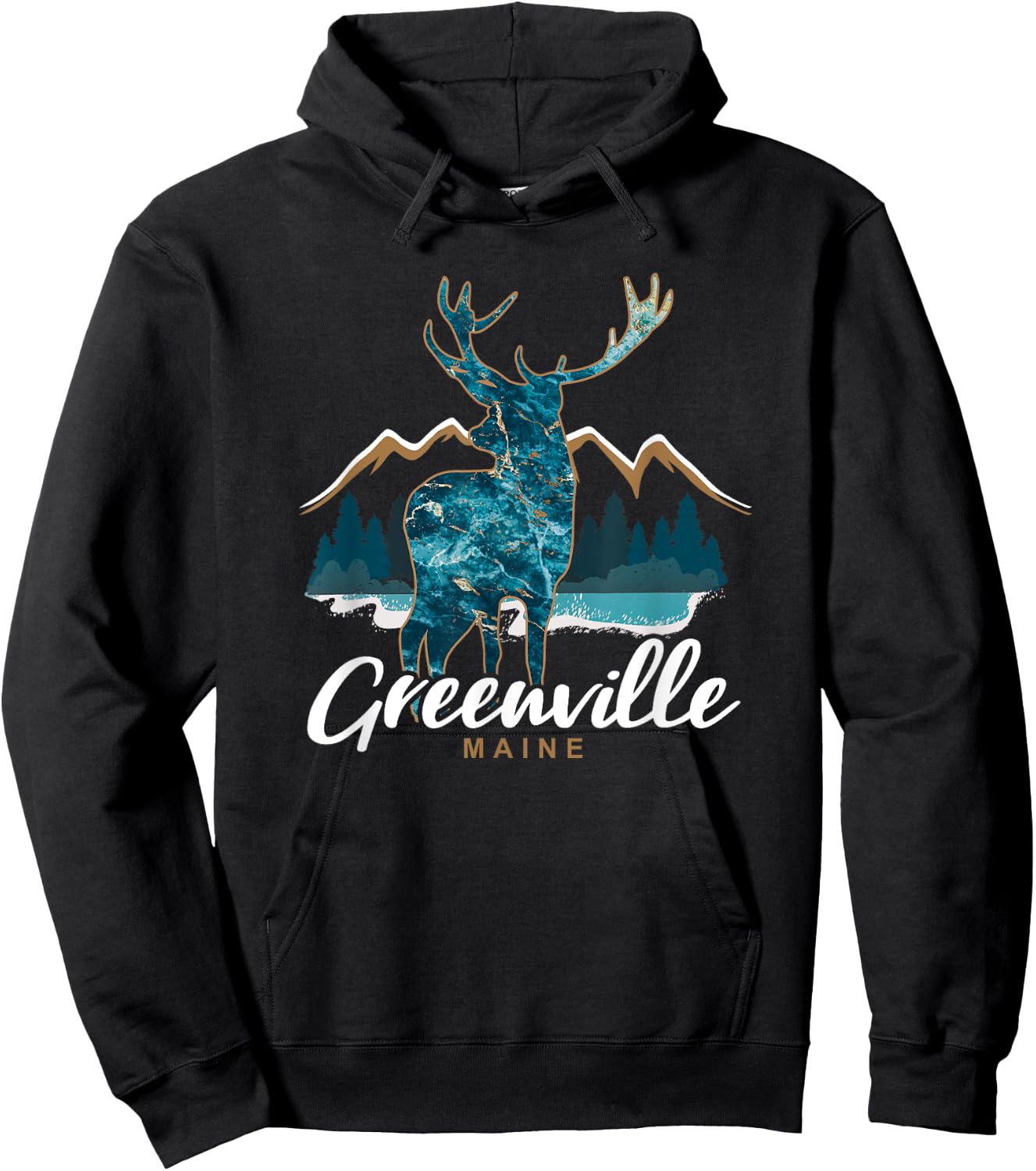Greenville Maine ME USA Moosehead Lake Vacation Souvenir Hoodie - Hoodie | Black