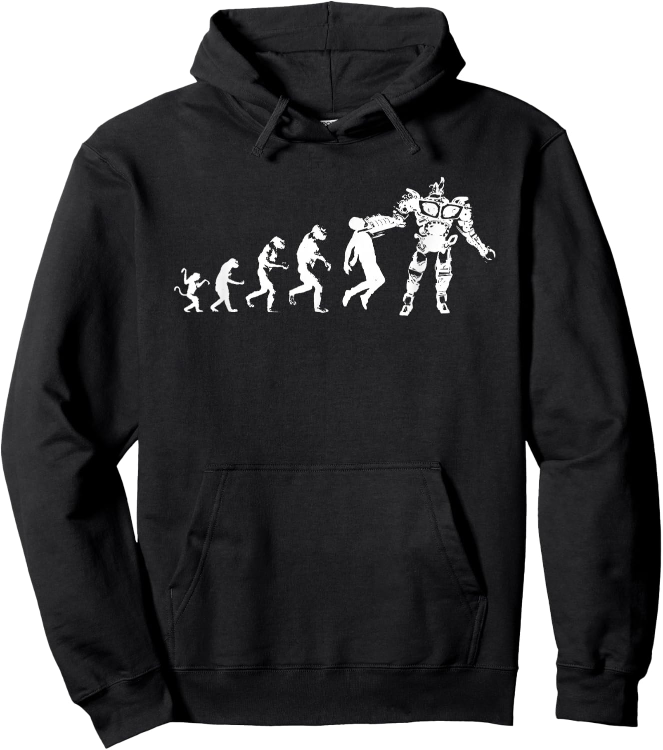 Funny Robot Evolution, Artificial Intelligence, AI Hoodie - Hoodie | Black