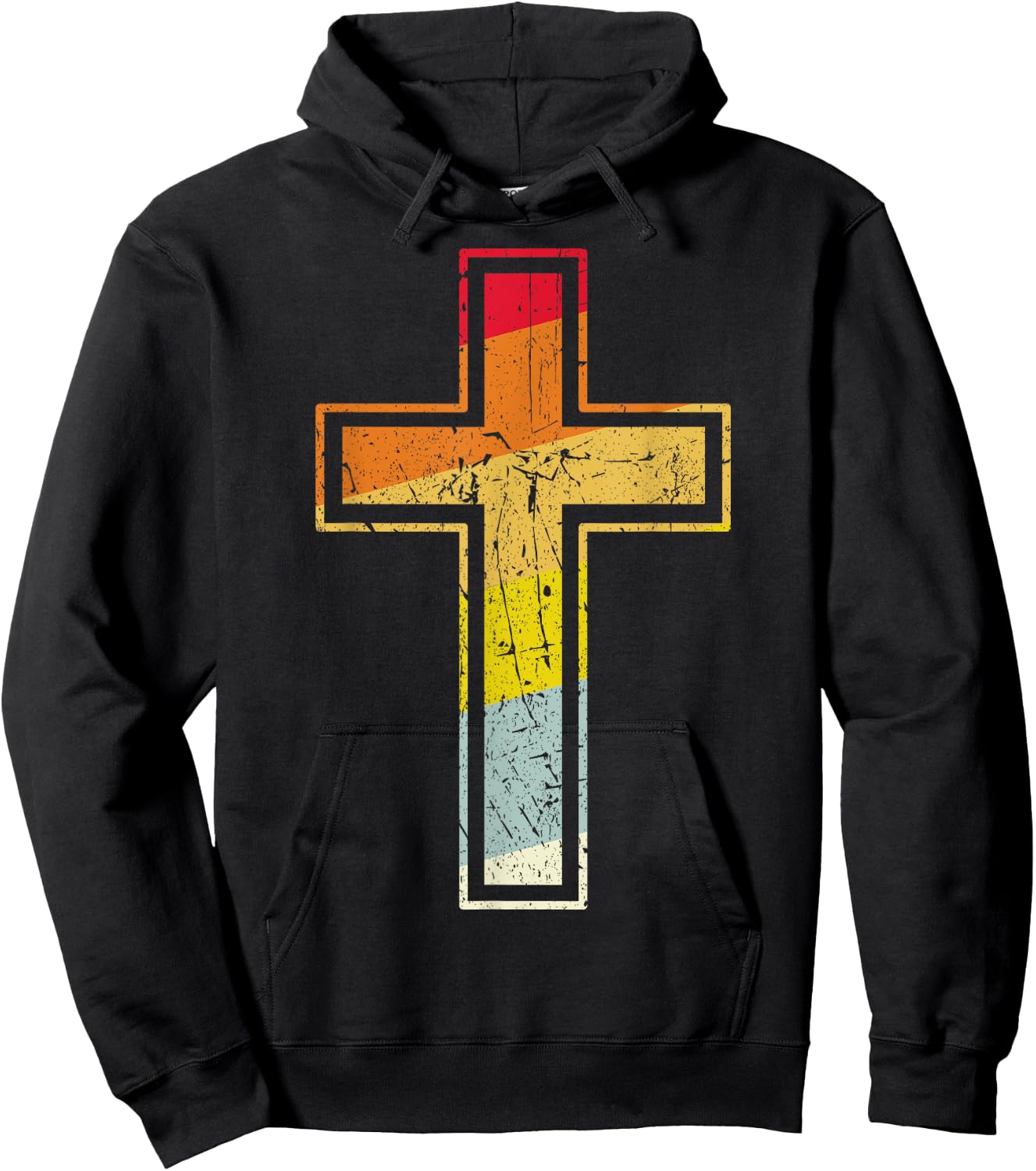 Retro cross vintage Jesus cross Gift Hoodie - Hoodie | Black