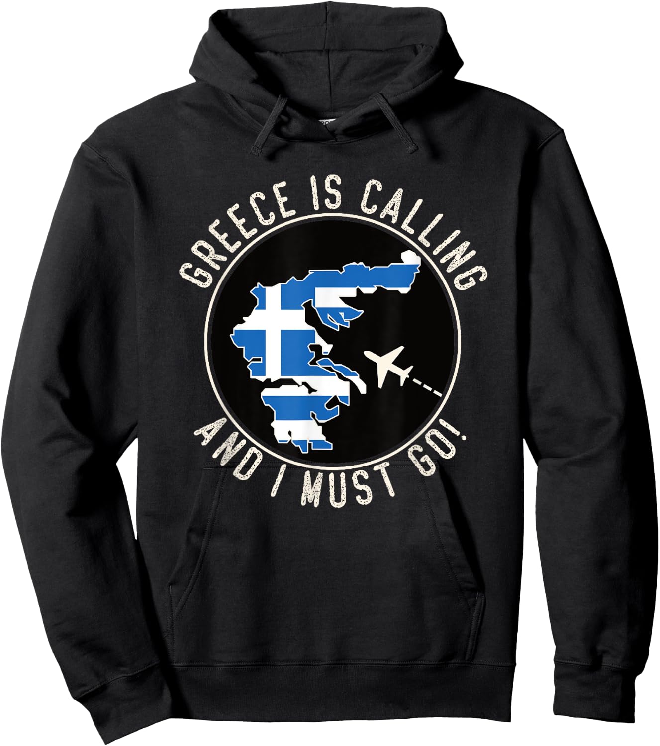 Greece Is Calling And I Must Go, Flag of Greece Hoodie - Hoodie | Black