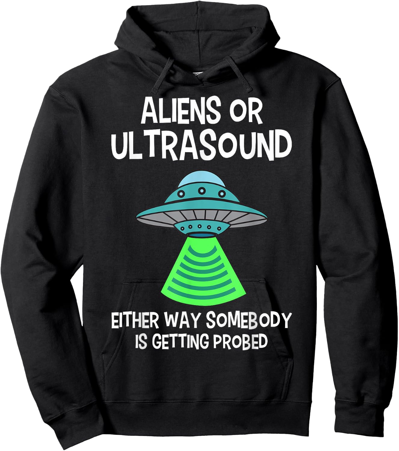 Ultrasound Tech Alien Apparel -Adults Black Small Classic Fit Short Sleeve Medical Ultrasound Themed Shirts Hoodie - Hoodie | Black