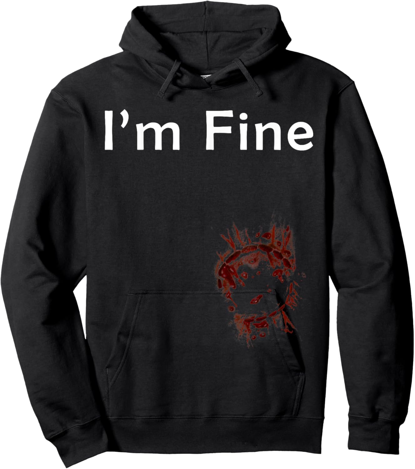 I'm Fine zombie bite Hoodie - Hoodie | Black