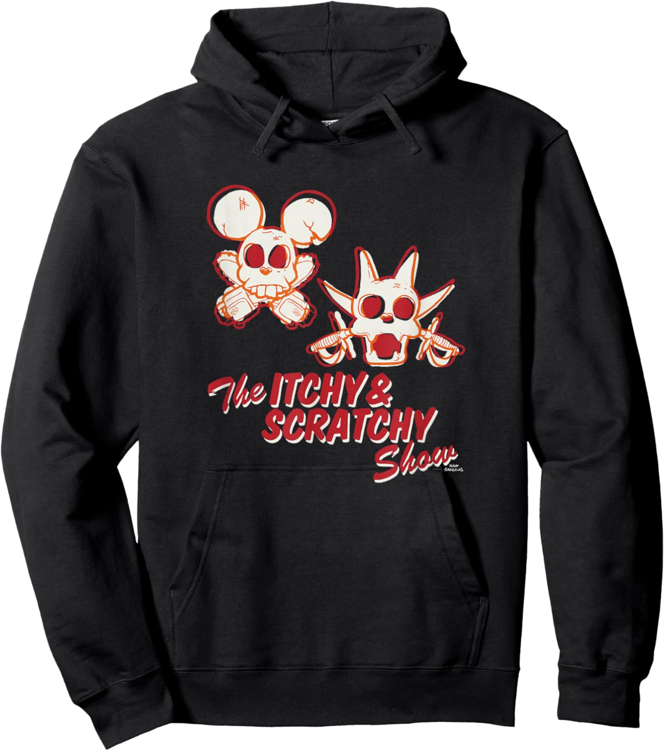 The Simpsons The Itchy & Scratchy Show Skeleton Logo C2 Hoodie - Hoodie | Black