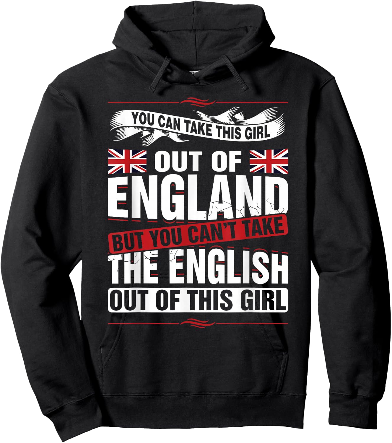 You can take this girl out of England British Hoodie - Hoodie | Black