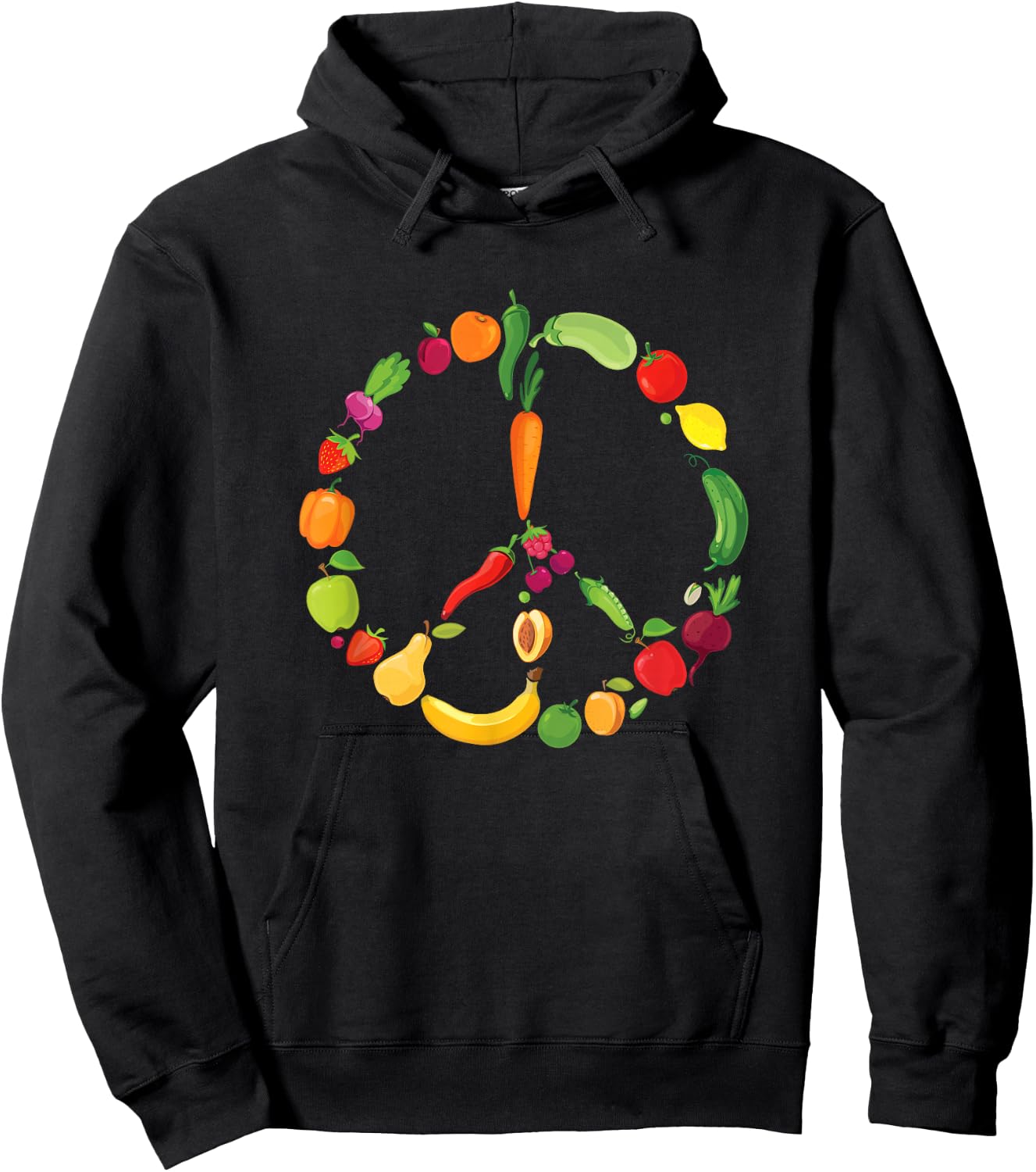 Vegetables Fruits Vegan Kale Salad Veganism Vegan Hoodie - Hoodie | Black