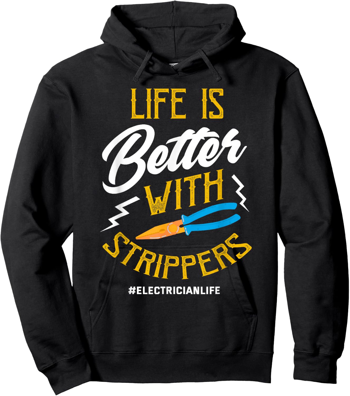 Electrician Shirt Electrician Life Joke Electrician Gift Hoodie - Hoodie | Black