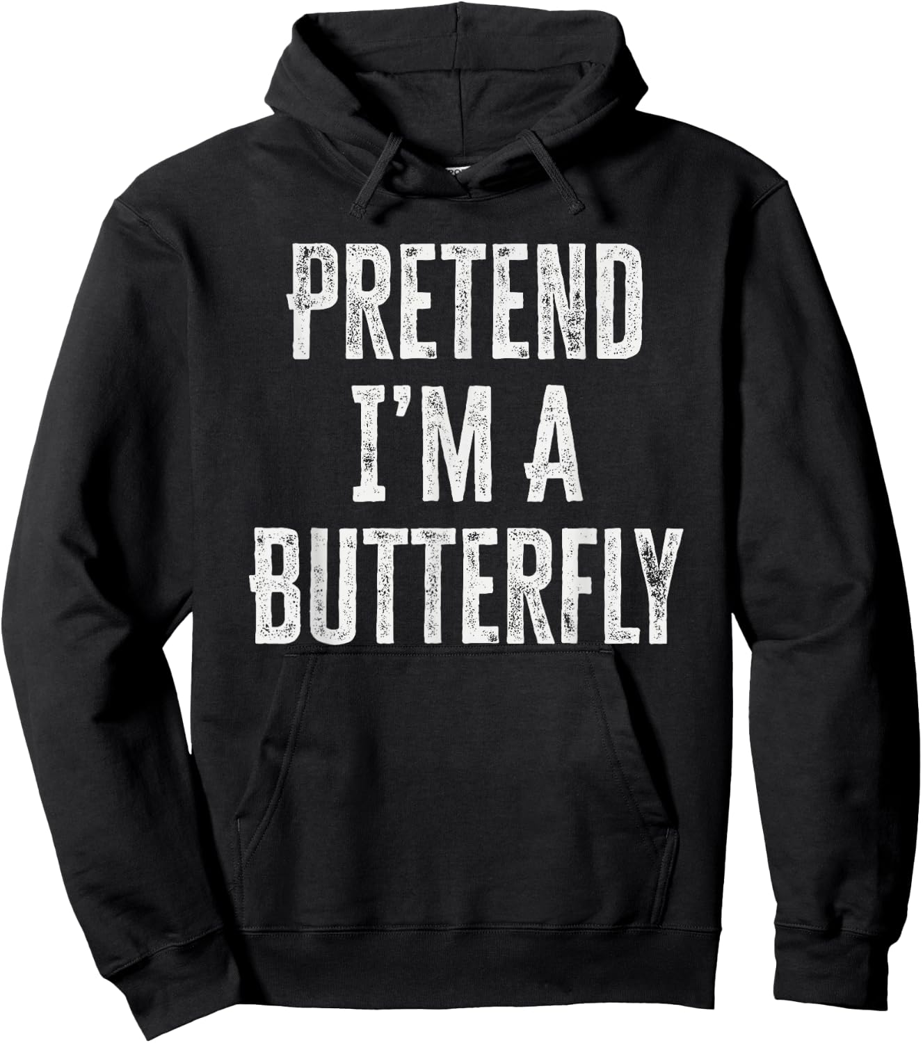 Pretend I’m A Butterfly Funny Halloween Costume Hoodie - Hoodie | Black