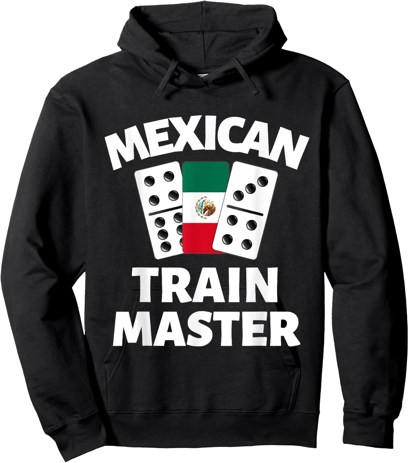 Dominoes Mexico Flag Dominoe Game Mexican Train Master Hoodie - Hoodie | Black
