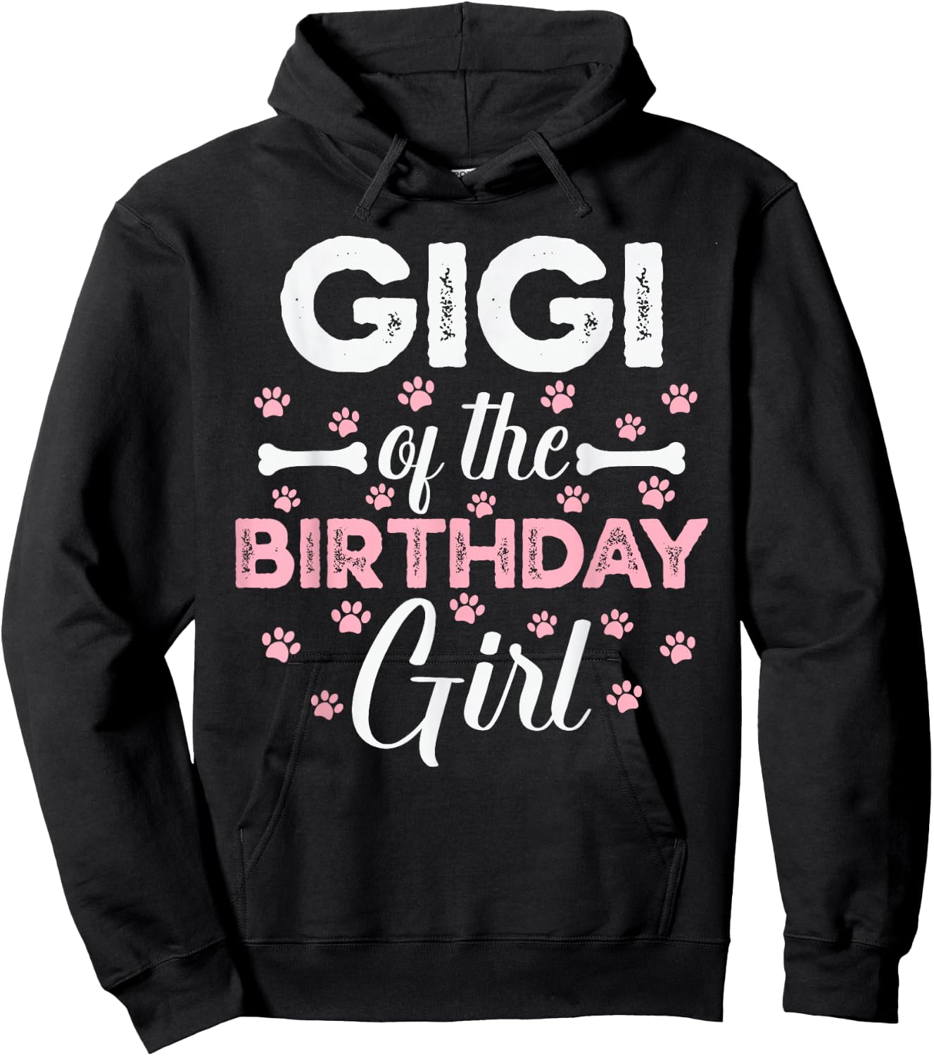 Gigi of the Birthday Girl Daughter Dog Paw Family Matching Hoodie - Hoodie | Black