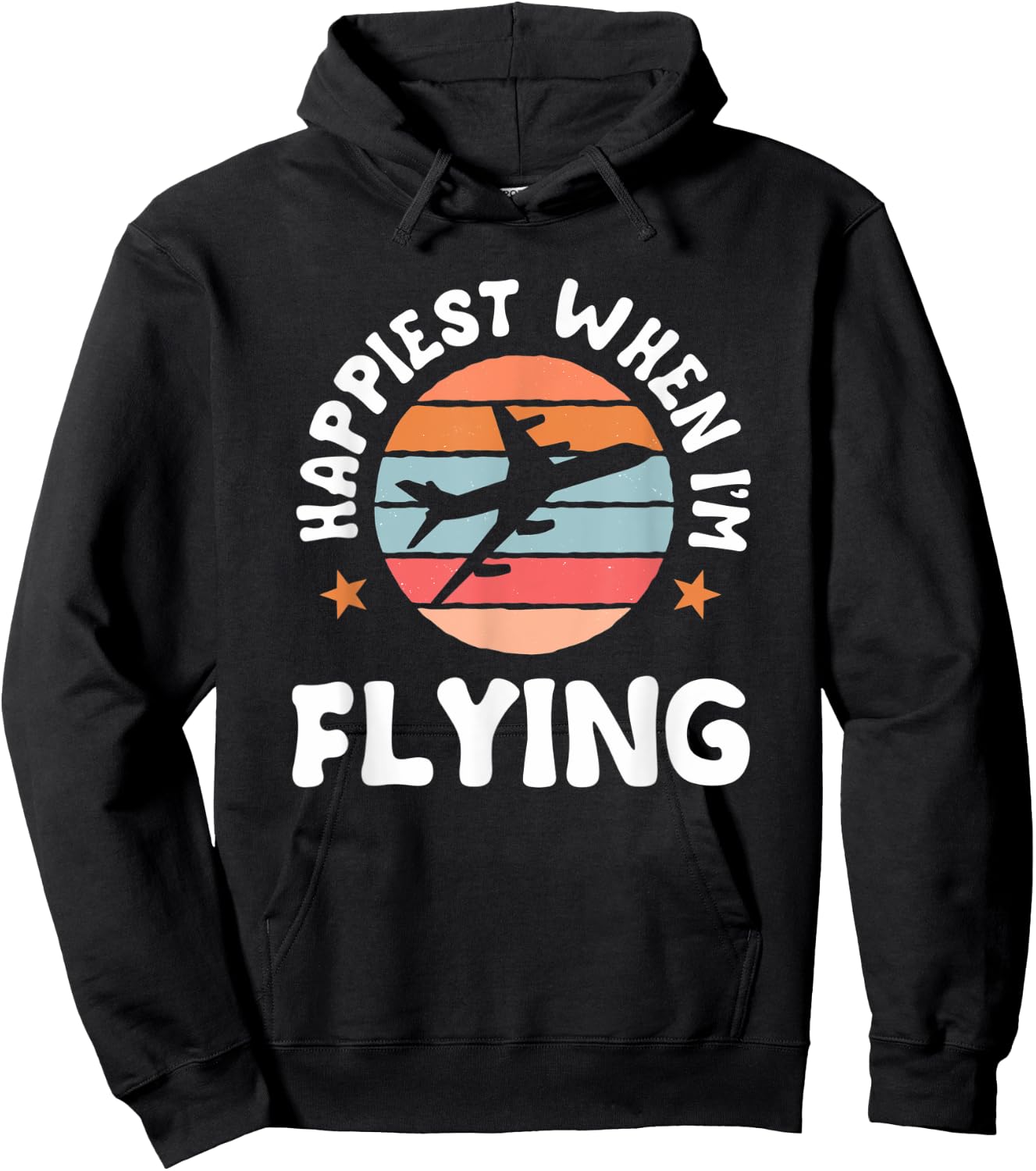 Pilot Flying Retro Aviator Airman Airwoman Aircraft Airplane Hoodie - Hoodie | Black