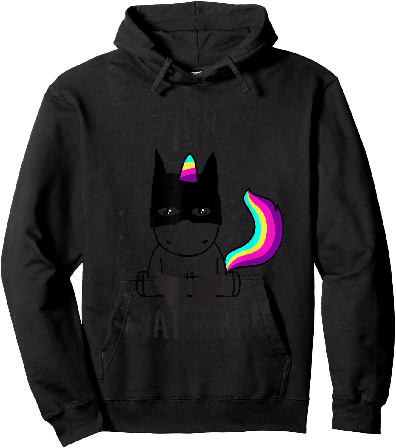 I Am A Batcorn Funny Dark Unicorn Superhero Apparel Hoodie - Hoodie | Black