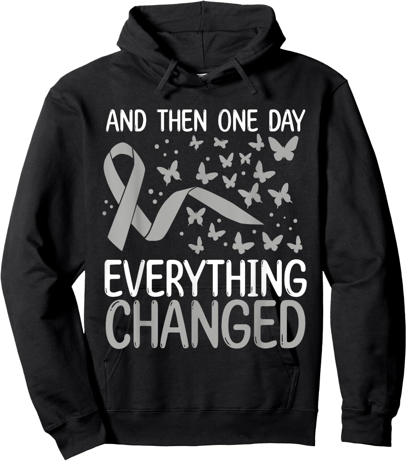 Glioblastoma Awareness Ribbon Brain Tumor Movement Hoodie - Hoodie | Black