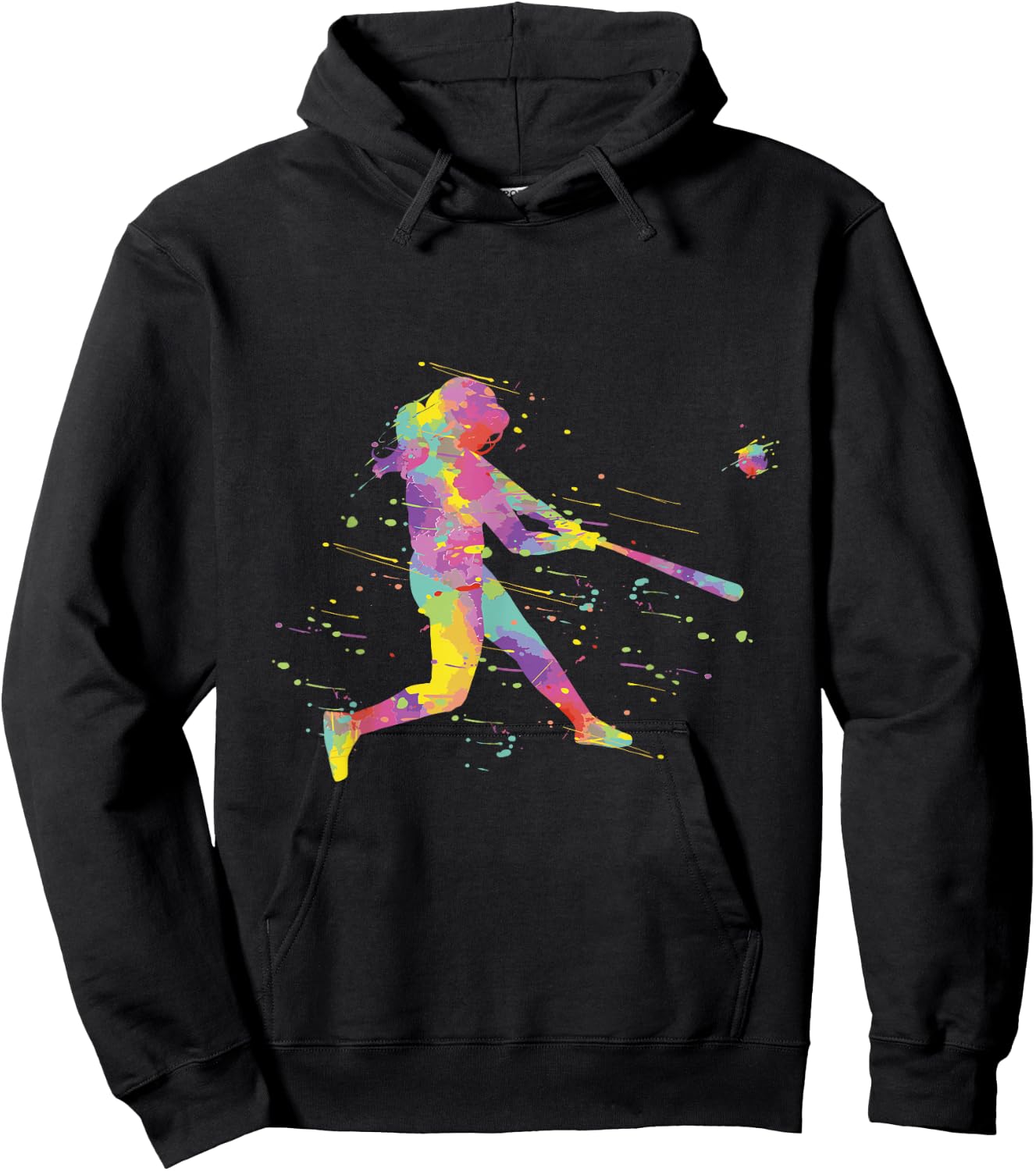 Classic Softball Girl - Black, Polyester & Cotton, Short Sleeve, Letter Print Hoodie - Hoodie | Black