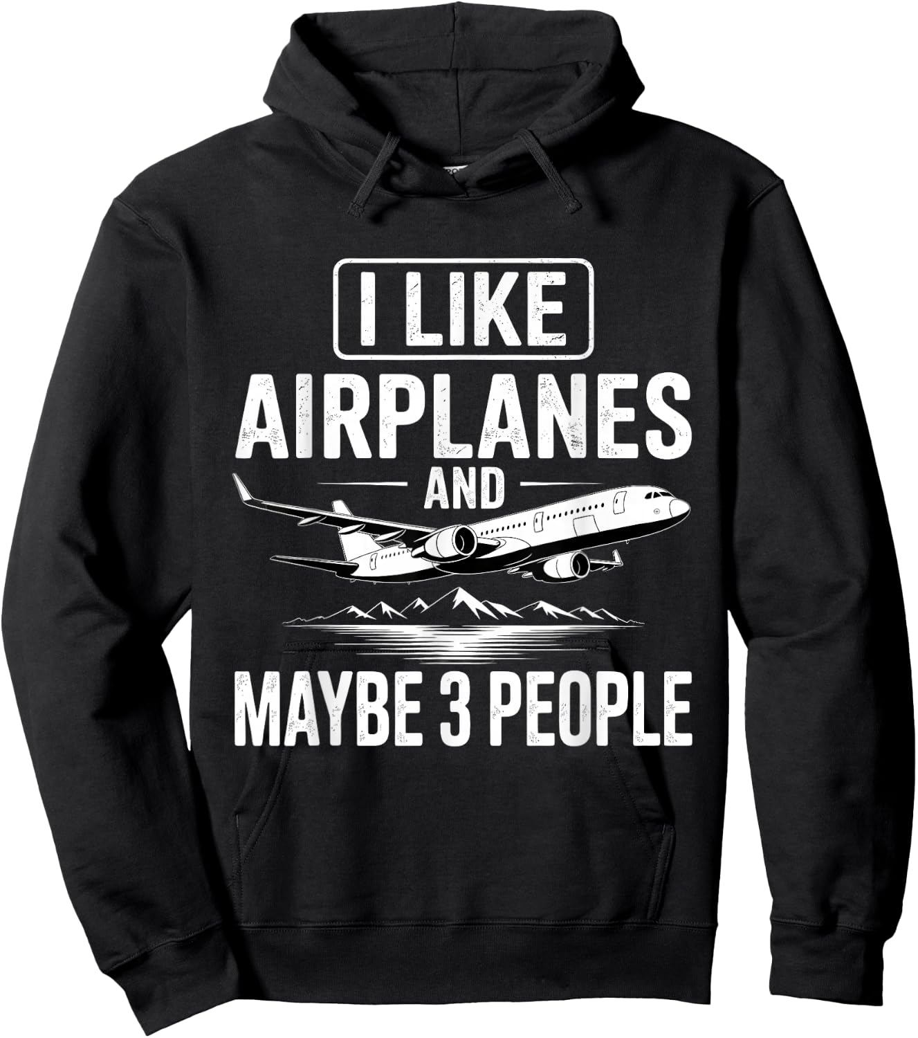 I Like Airplanes and Maybe 3 People Hoodie - Hoodie | Black