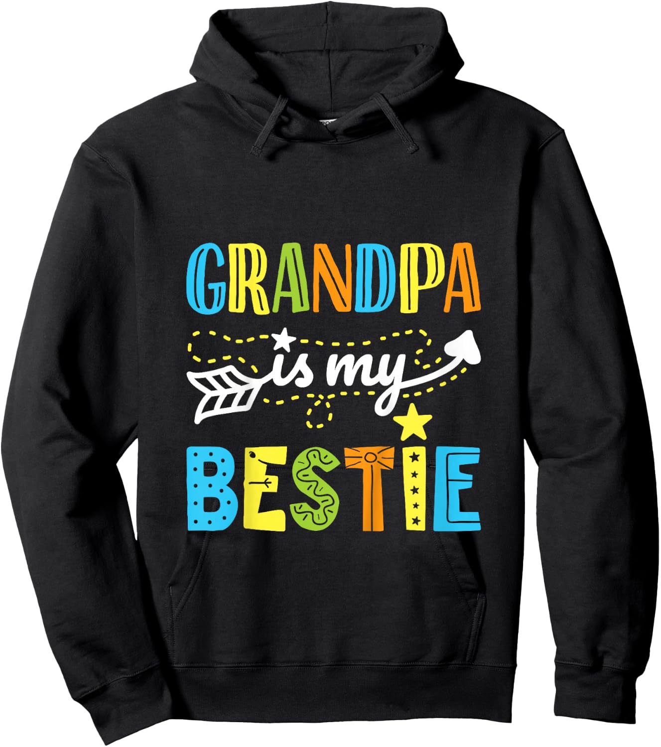 Grandpa Is My Bestie Grandparent Papa Boy Girl Toddler Hoodie - Hoodie | Black