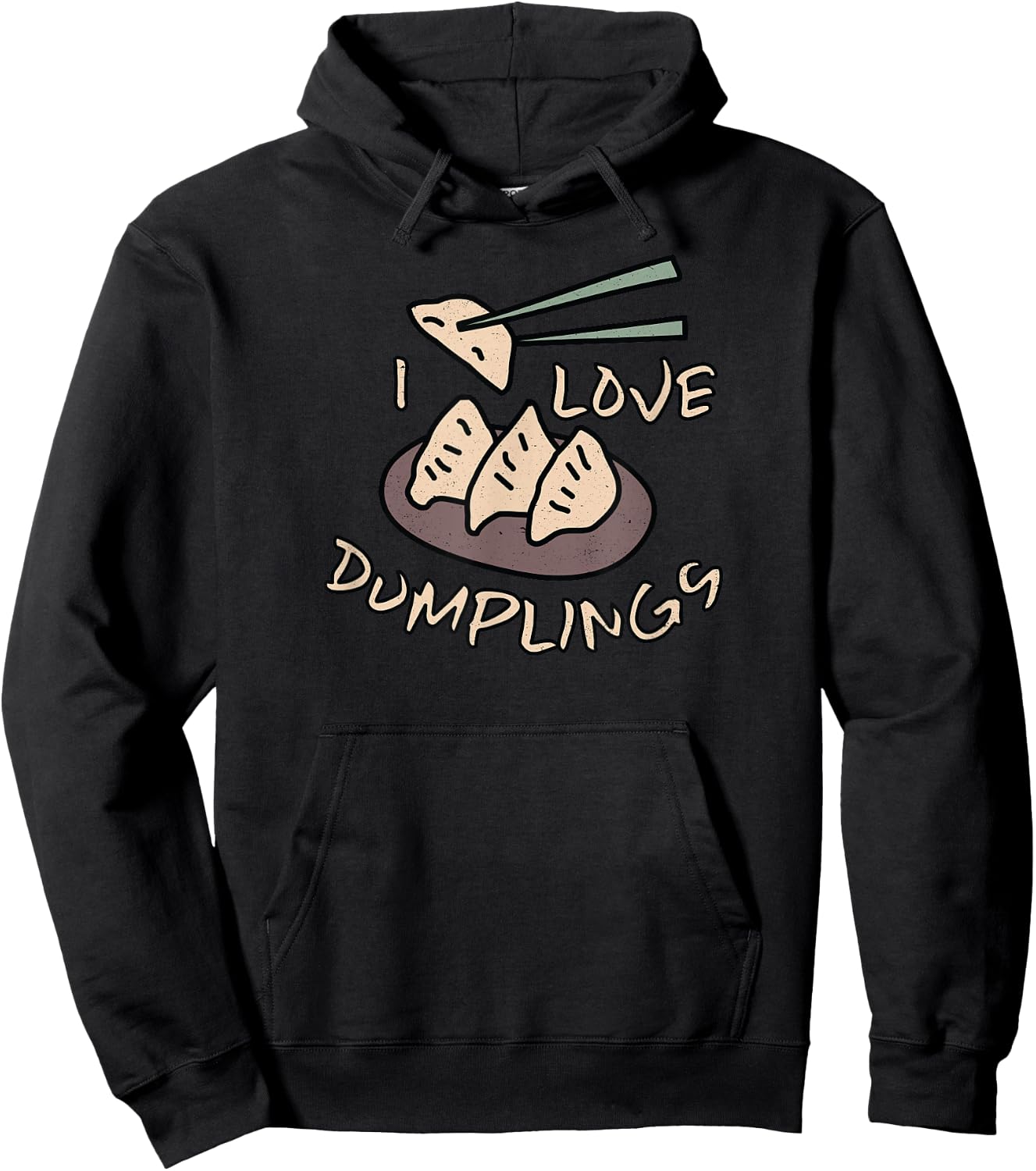 I Love Dumplings with Chopsticks Hoodie - Hoodie | Black