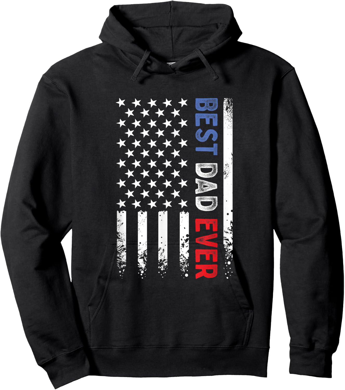 Father's Day Best Dad Ever with US American Flag Men Hoodie - Hoodie | Black