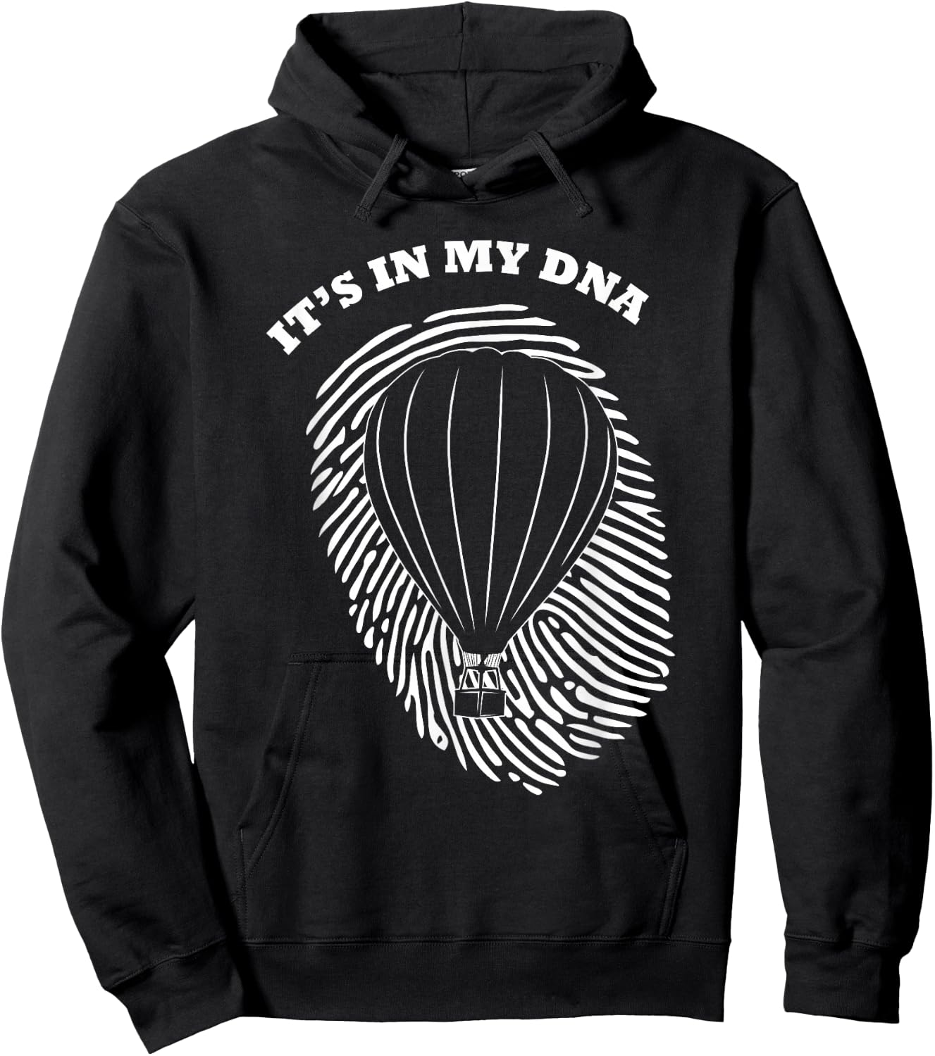 It's in My DNA Hot Air Balloon Pilot Fingerprint Fans Retro Hoodie - Hoodie | Black
